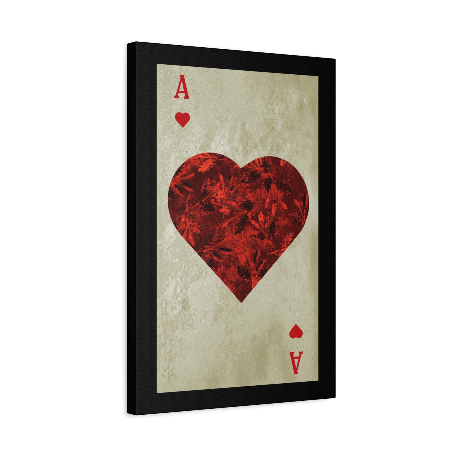 Ace Of Hearts Playing Card Canvas Wall Art for Home Decor Ready-to-Hang-Express Your Love Gifts
