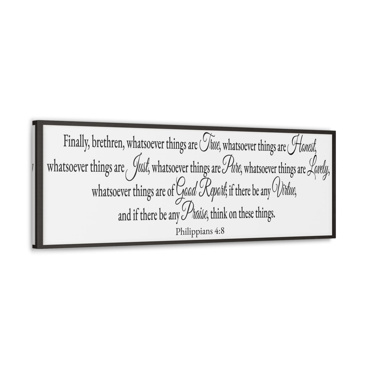Scripture Walls Seeking Philippians 4:8 White Bible Verse Canvas Christian Wall Art Ready to Hang Unframed-Express Your Love Gifts