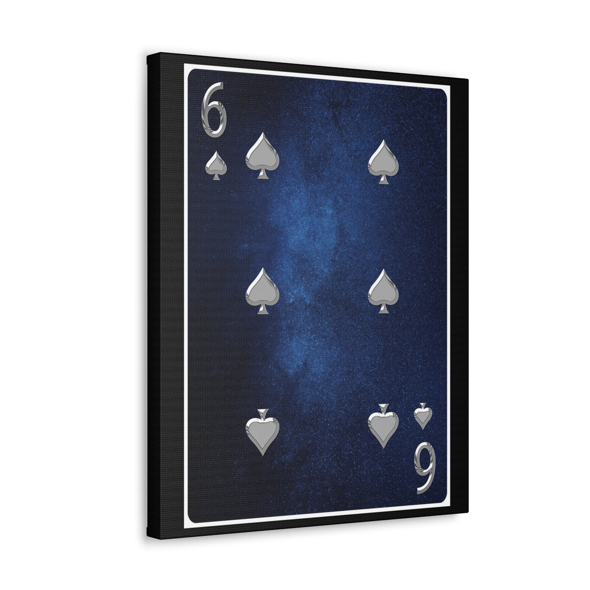 Six Of Spades Space Background Playing Card Canvas Wall Art for Home Decor Ready-to-Hang-Express Your Love Gifts
