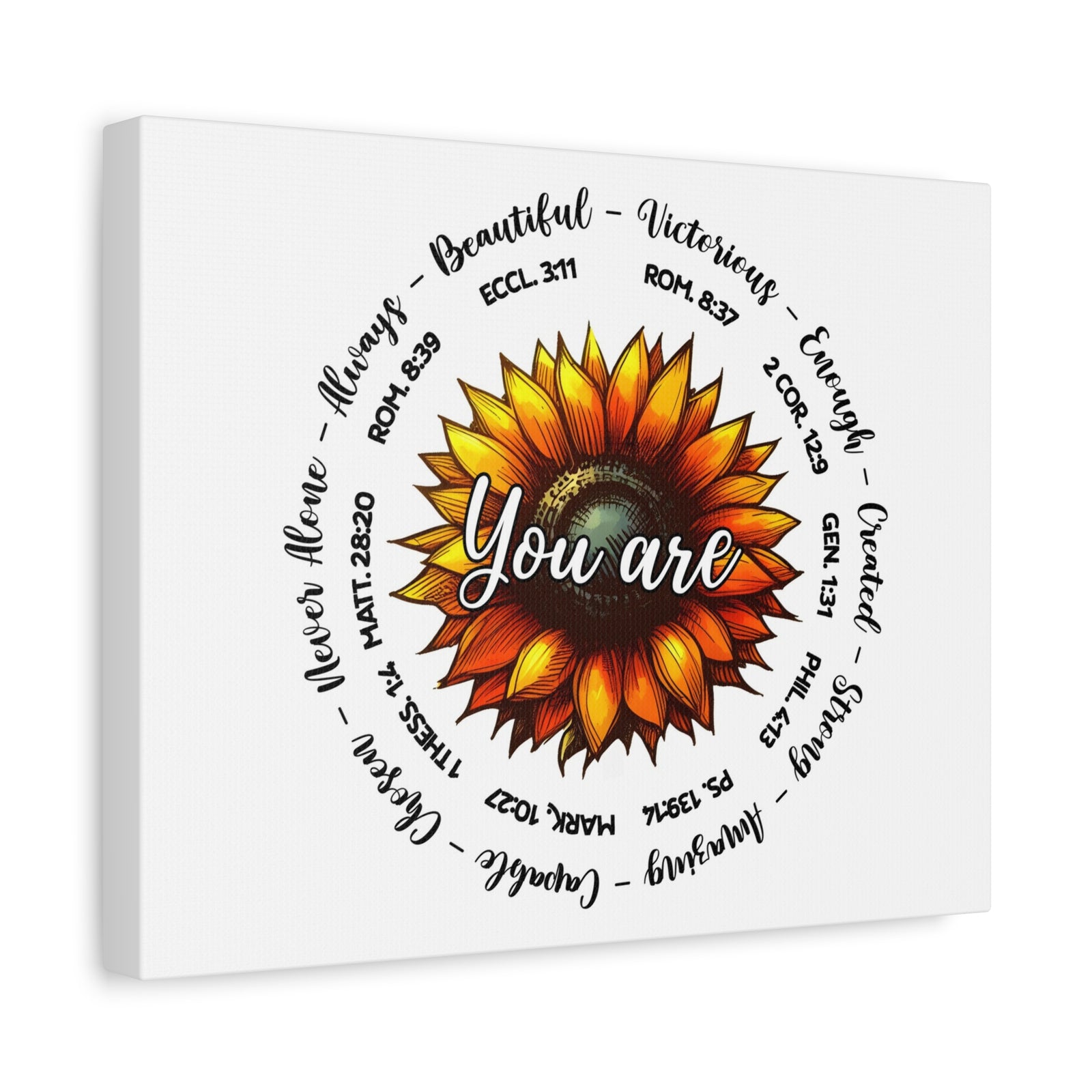 Scripture Walls God Says You Are Sunflower Bible Verse Canvas Christian Wall Art Ready to Hang Unframed-Express Your Love Gifts