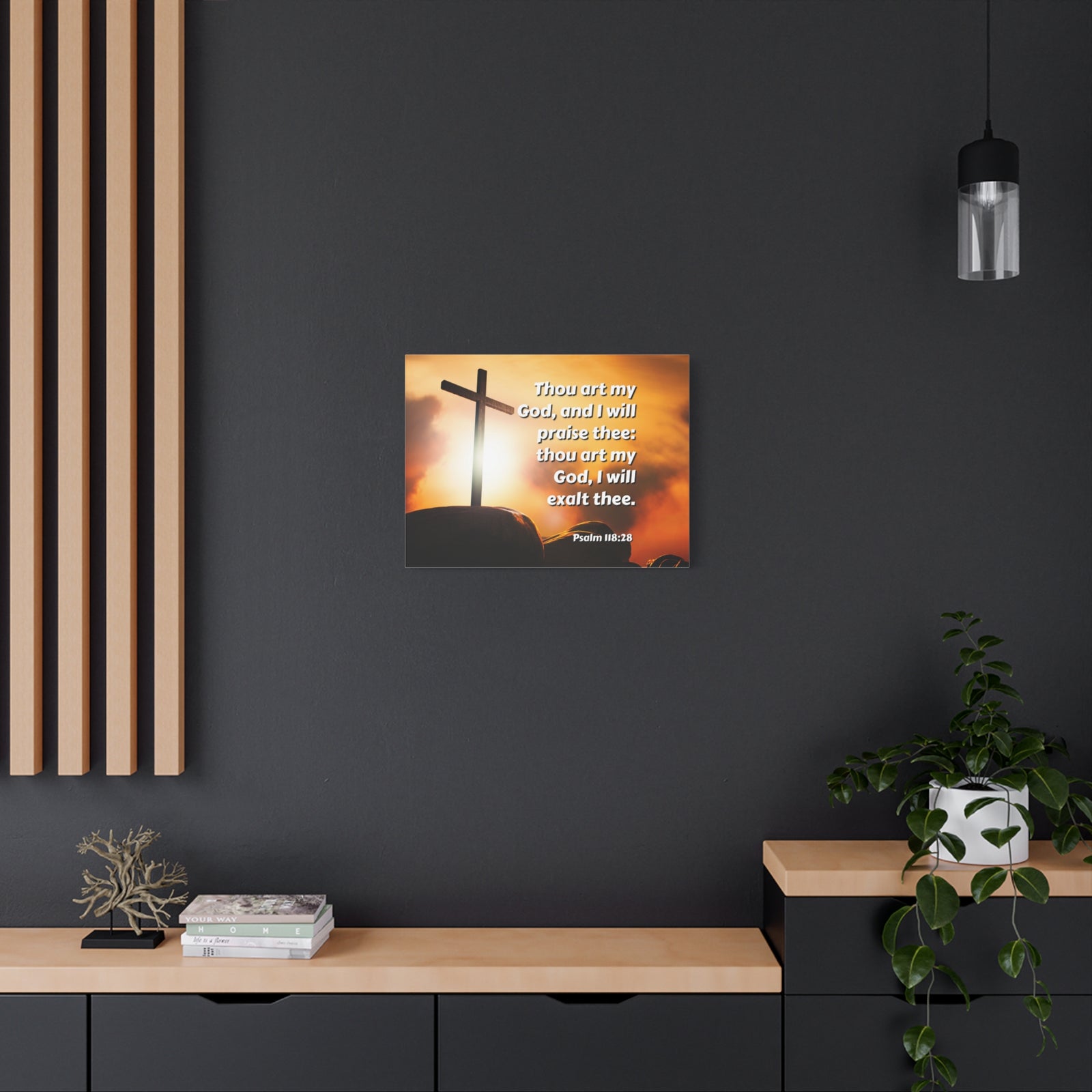 Scripture Canvas Exalt Psalm 118:28 Christian Wall Art Bible Verse Print Ready to Hang-Express Your Love Gifts