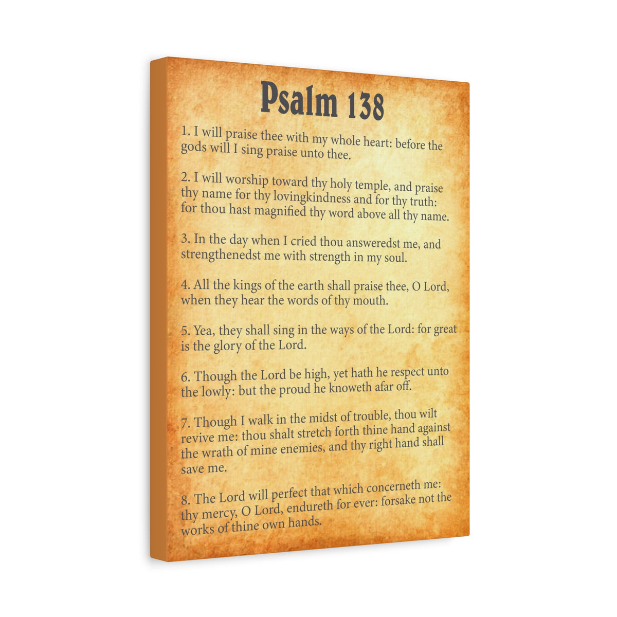 Scripture Walls Psalm 138 Gold Bible Chapter Canvas Christian Wall Art Ready to Hang-Express Your Love Gifts