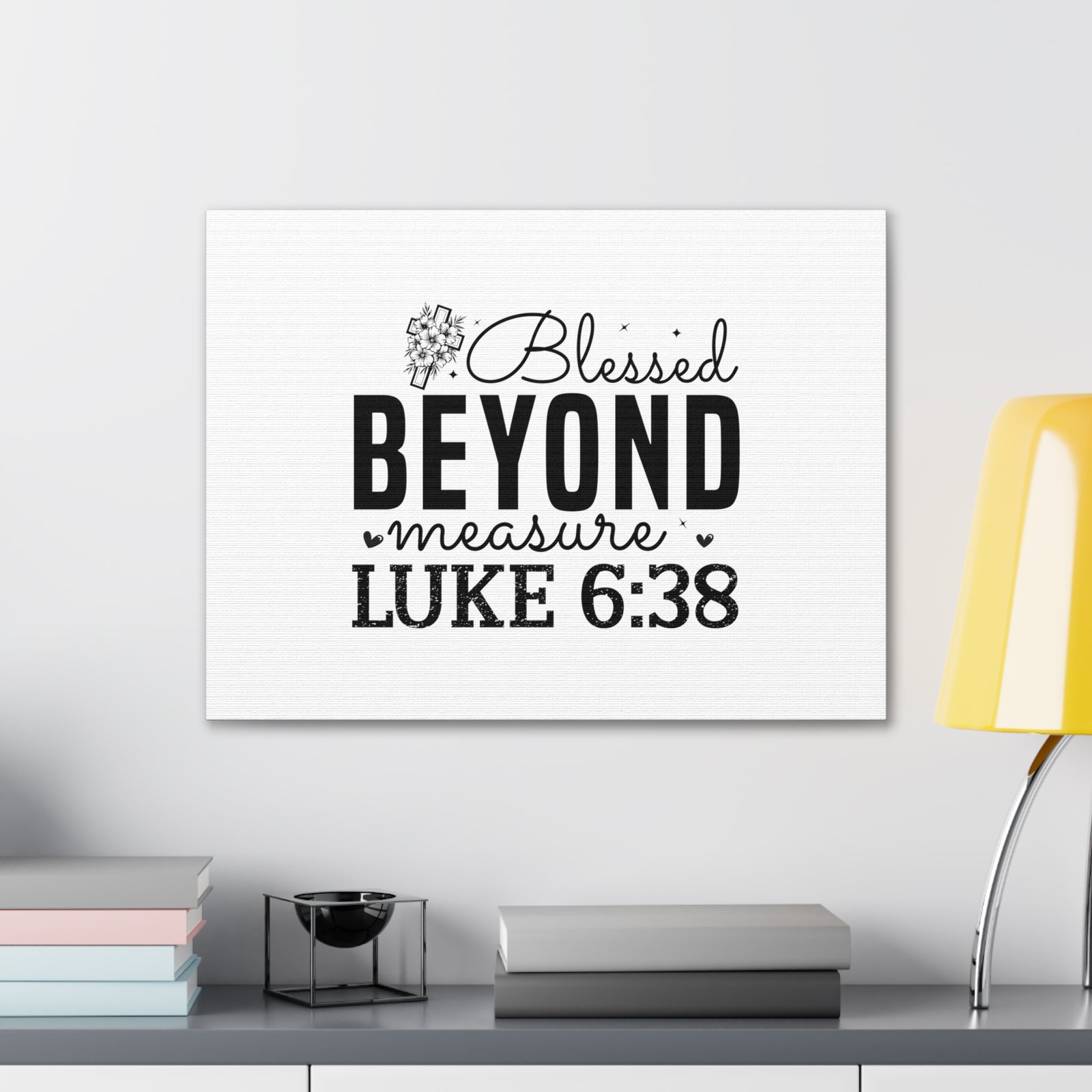 Scripture Walls Luke 6:38 Blesed Beyond Measure Bible Verse Canvas Christian Wall Art Ready to Hang Unframed-Express Your Love Gifts
