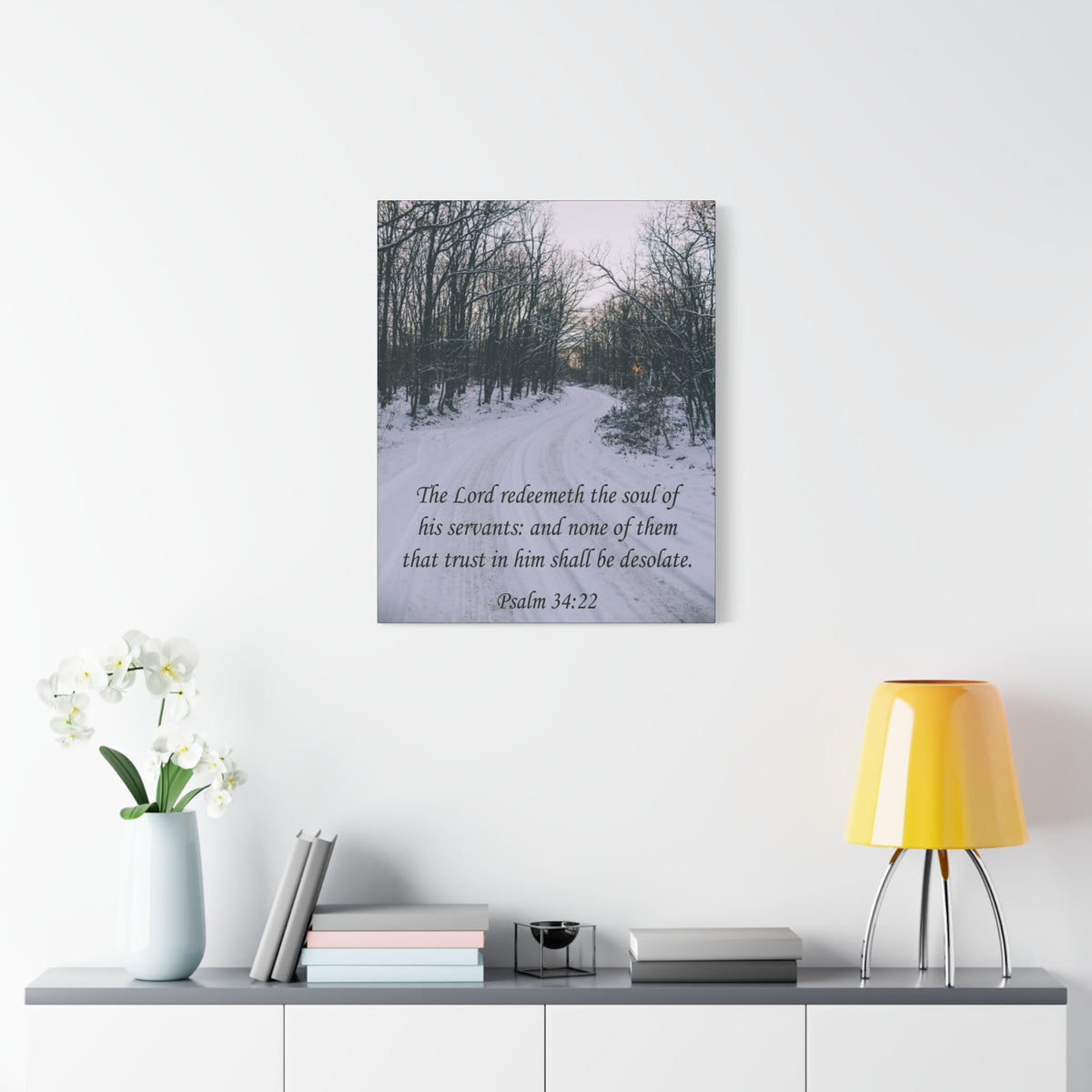Bible Verse Canvas The Lord Redeemeth The Soul Psalm 34:22 Christian Home Décor Wall Art Scripture Ready to Hang Faith Print-Express Your Love Gifts