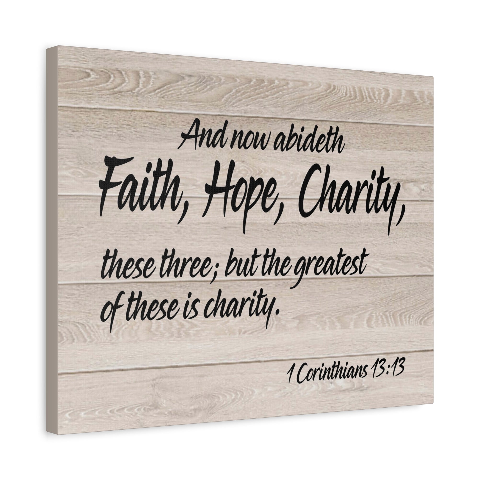 Bible Verse Canvas Faith Hope Charity 1 Corinthians 13:13 Wall Art Christian Home Decor-Express Your Love Gifts