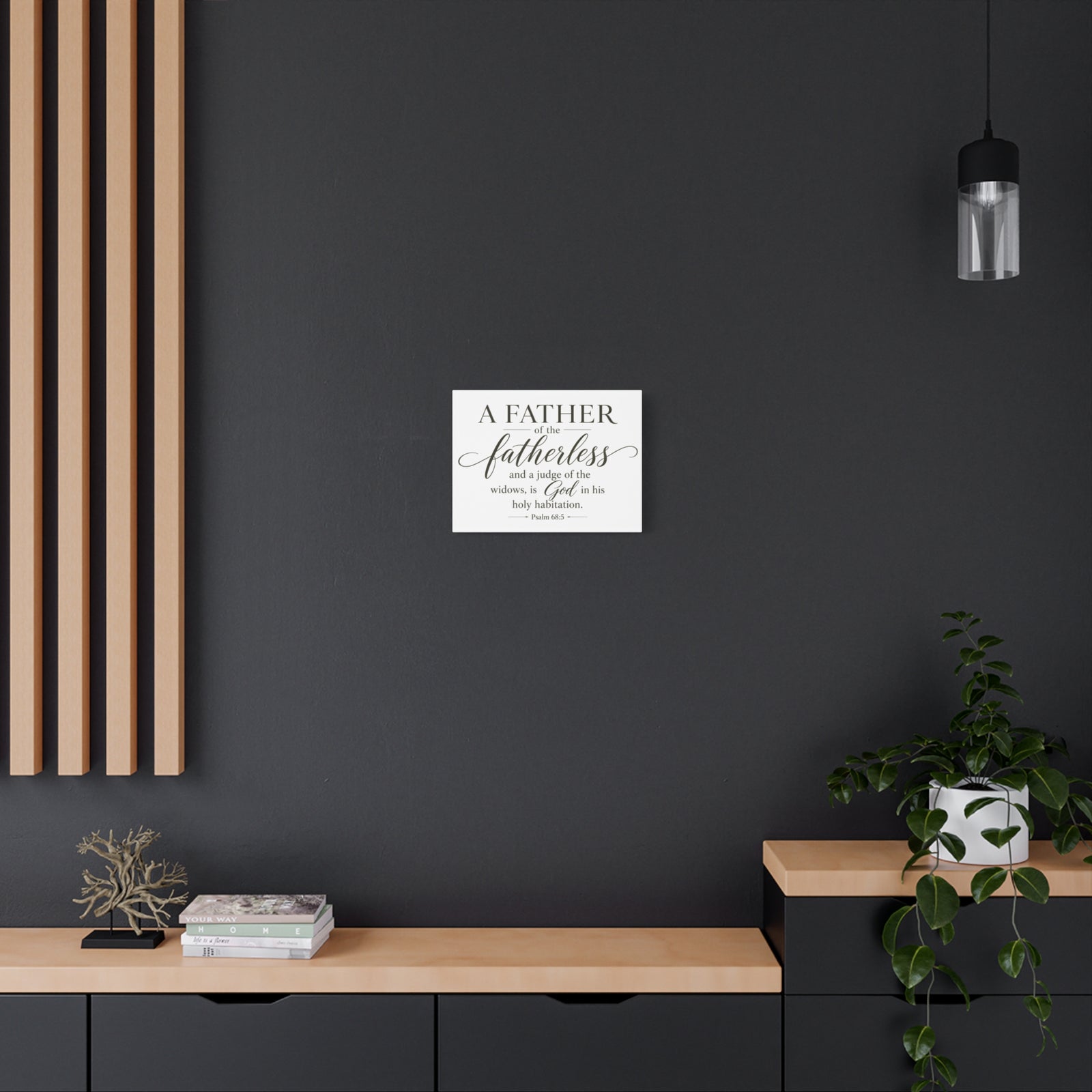 Scripture Walls Psalm 68:5 White Widows Advocate Fatherless Christian Wall Art Print Ready to Hang Unframed