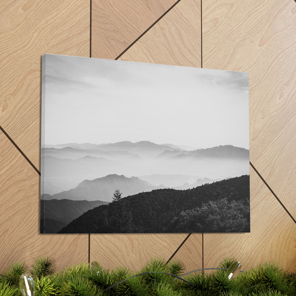 Misty Mountains Forest Nature Wilderness Photography Canvas Wall Art for Home Decor Ready-to-Hang-Express Your Love Gifts