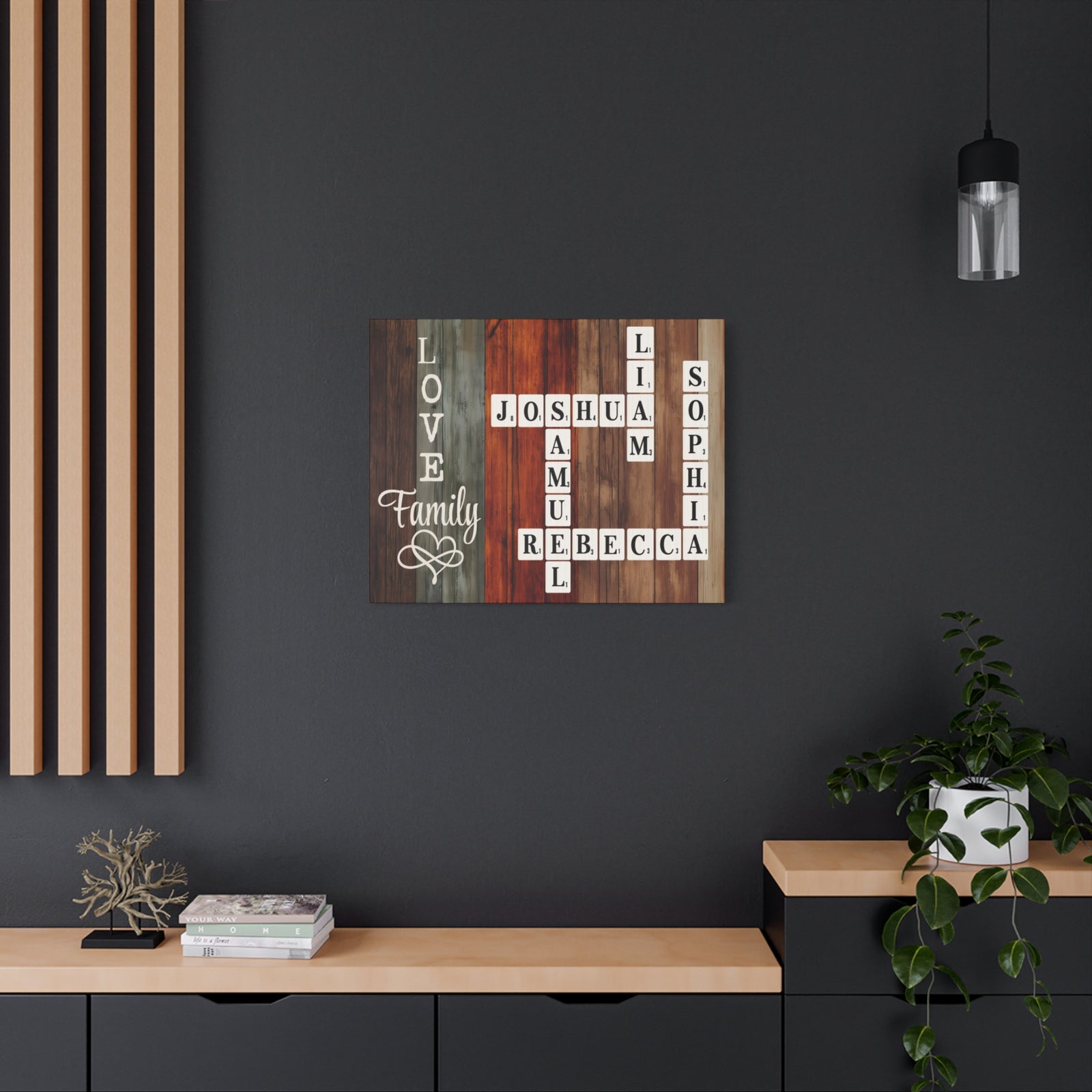 Personalized Scrabble Name Love Family Motivational Wall Art Print Ready to Hang-Express Your Love Gifts