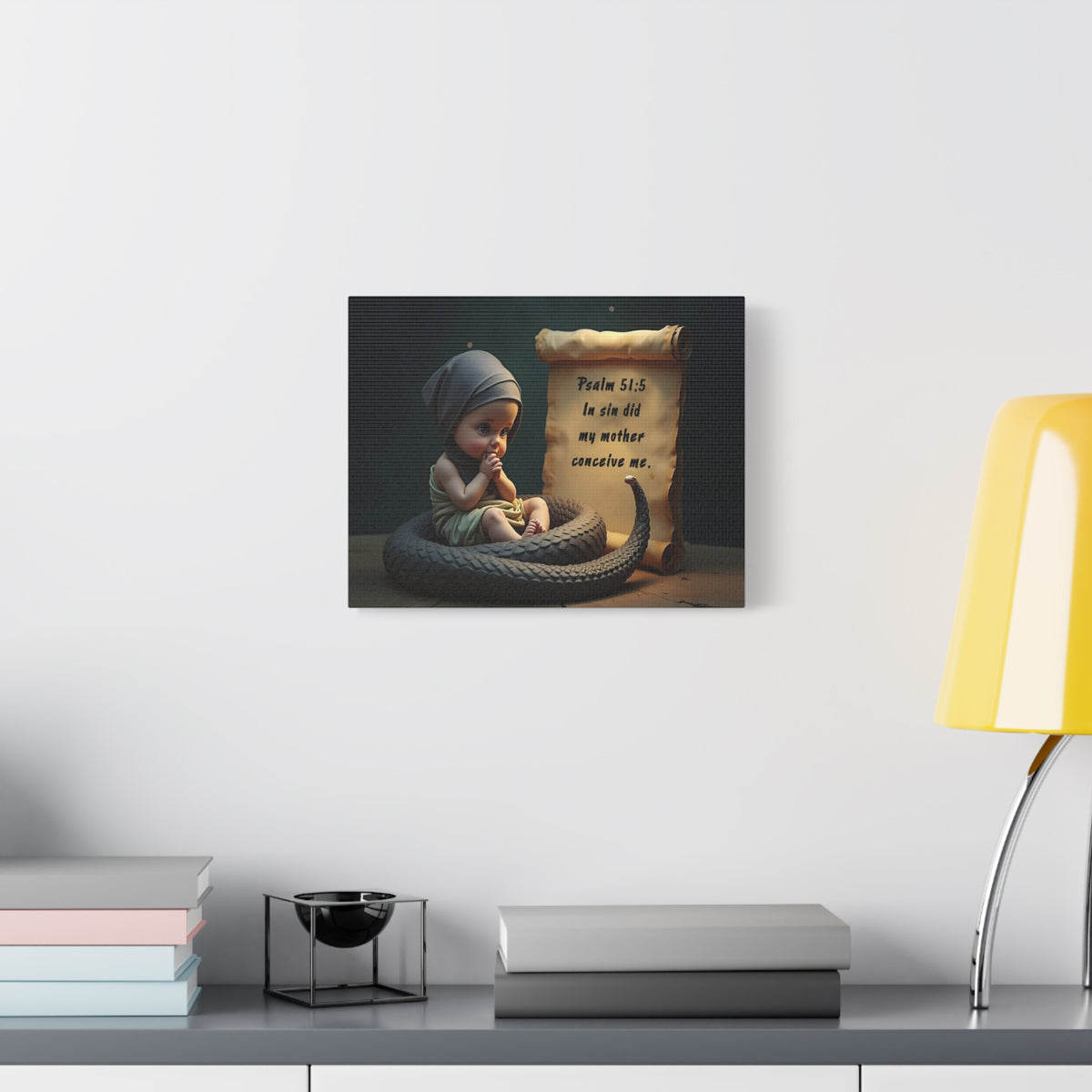 Scripture Walls Psalm 51:5 Viper in a Diaper Bible Verse Canvas Christian Wall Art Ready to Hang Unframed-Express Your Love Gifts