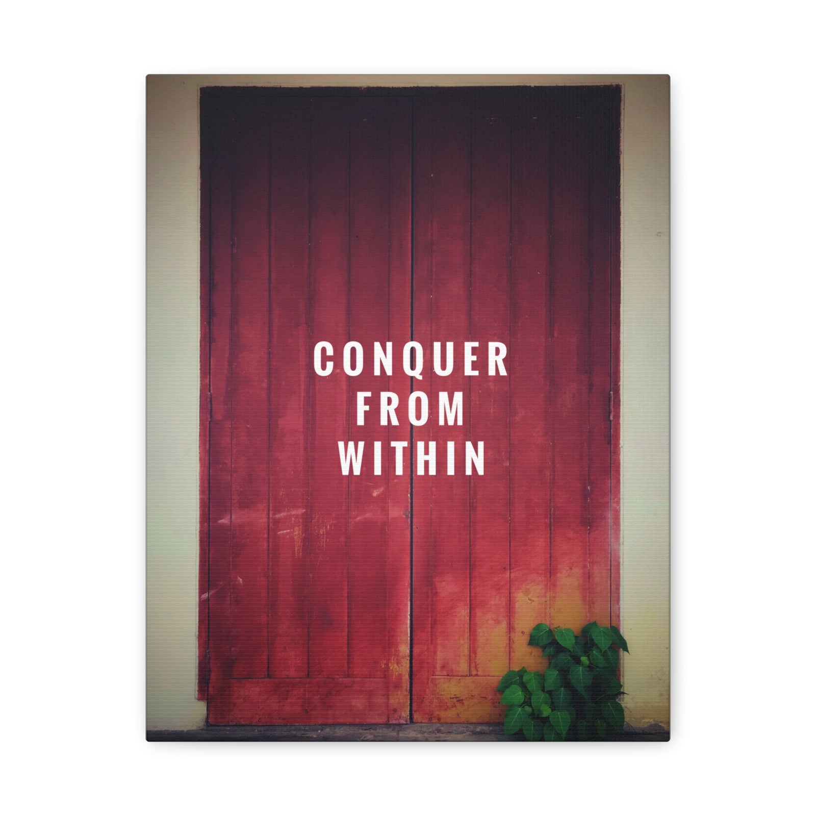 Inspirational Quote Canvas Conquer From Within Motivational Print Ready to Hang Artwork-Express Your Love Gifts