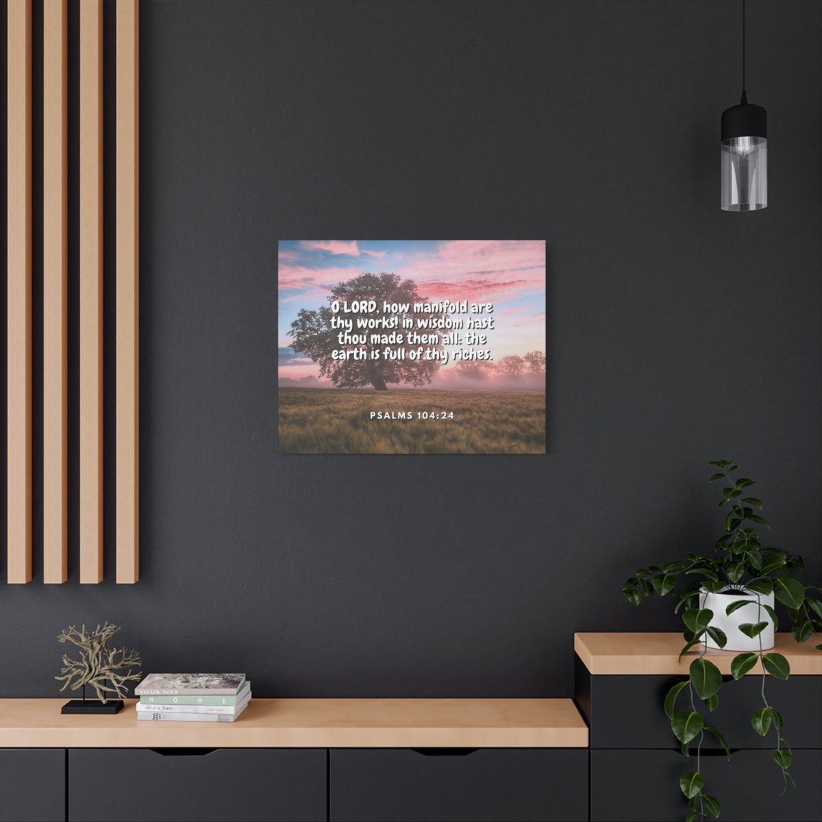 Scripture Canvas In Wisdom Psalms 104:24 Christian Wall Art Bible Verse Print Ready to Hang-Express Your Love Gifts