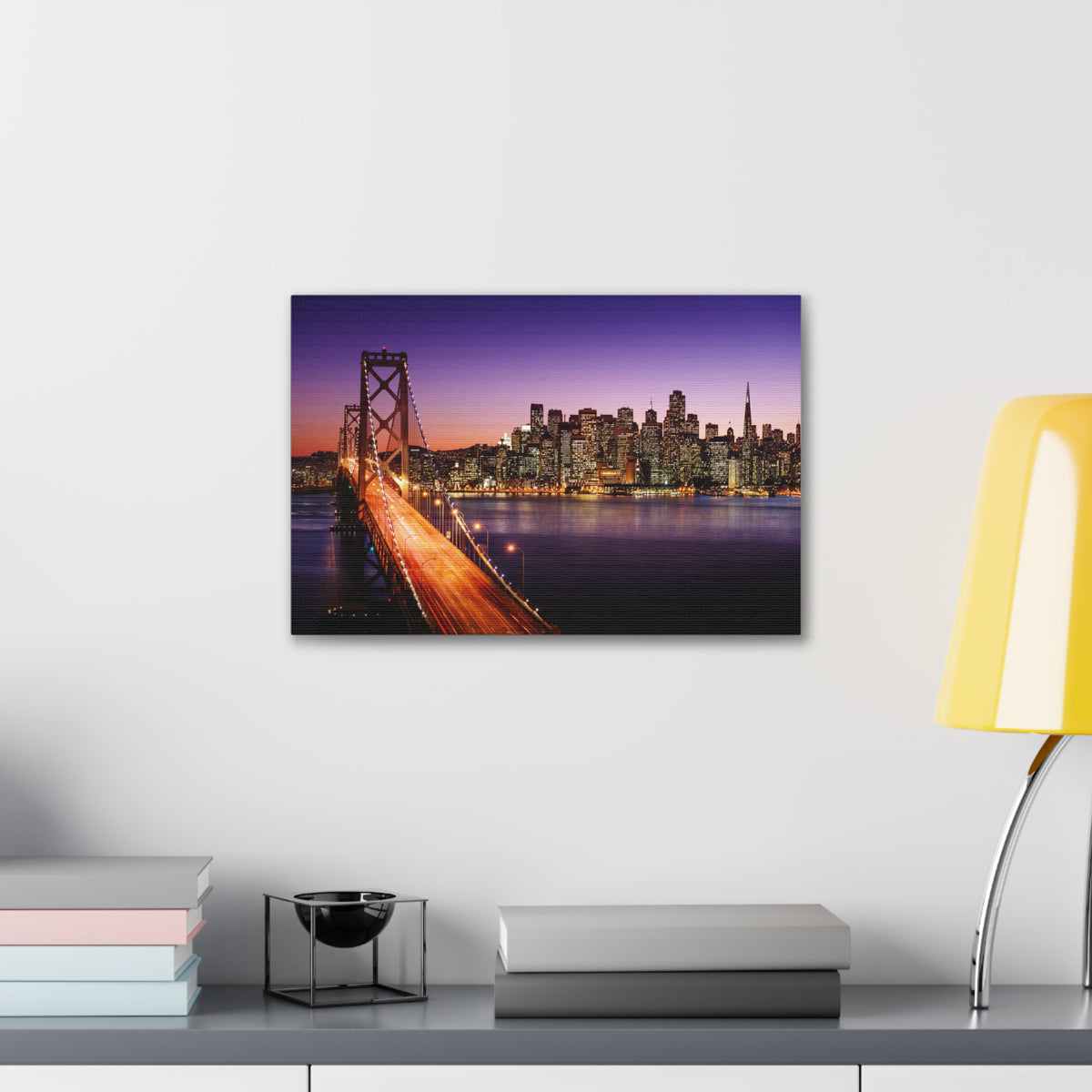 San Francisco Night Skyline Canvas Artwork High-Quality Breathtaking Stunning Cityscape for Home Decor Ready to Hang-Express Your Love Gifts