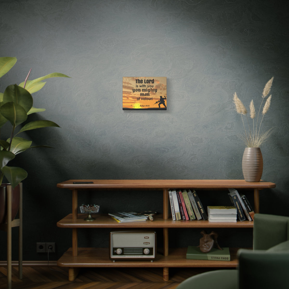 Scripture Wall Lord is with You Judges 6:12 Bible Chapter Canvas Christian Wall Art Ready to Hang-Express Your Love Gifts