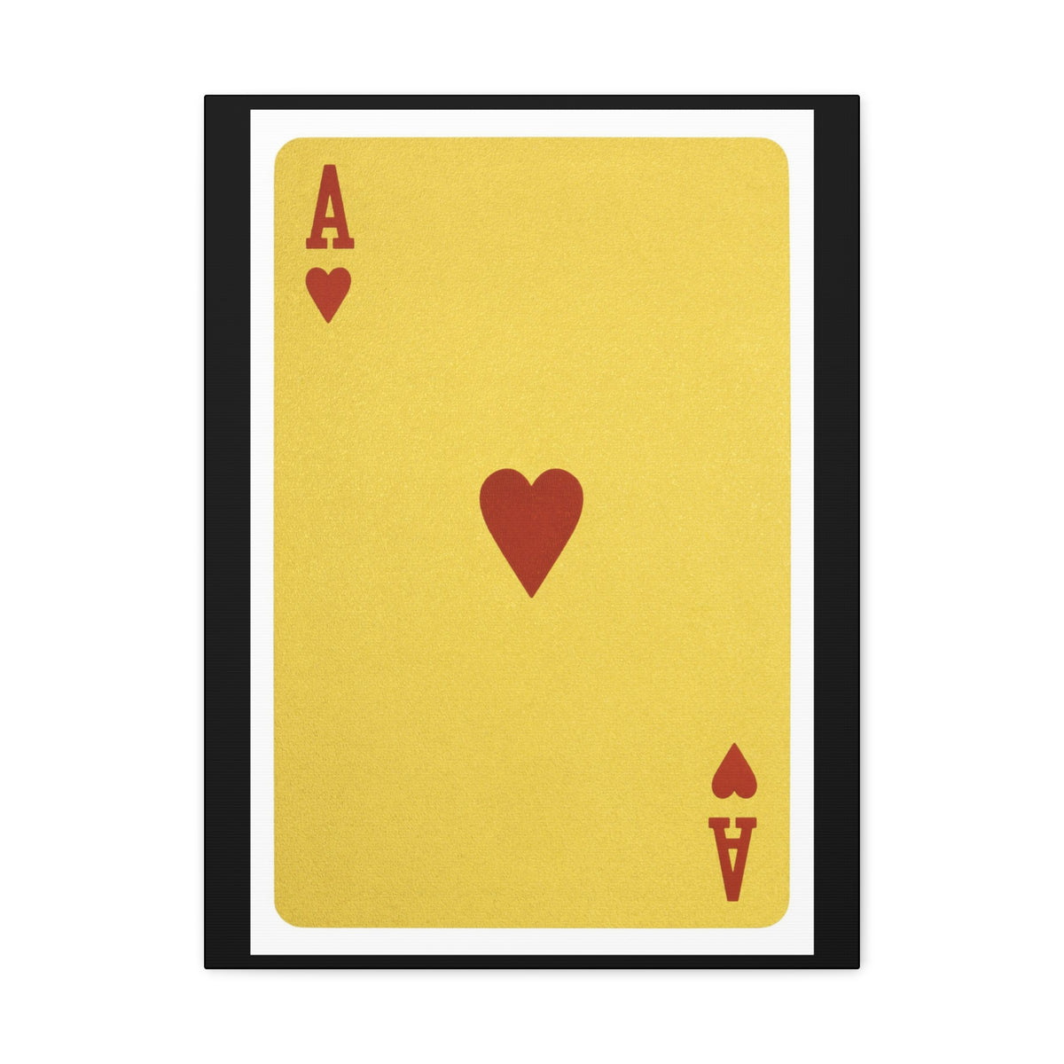 Golden Ace Of Hearts Isolated White Background Playing Card Canvas Wall Art for Home Decor Ready-to-Hang-Express Your Love Gifts