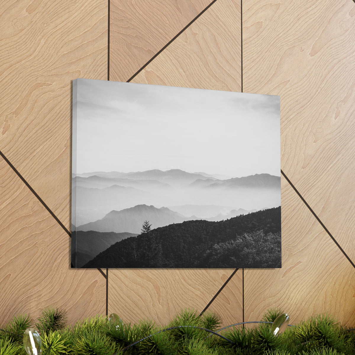 Misty Mountains Forest Nature Wilderness Photography Canvas Wall Art for Home Decor Ready-to-Hang-Express Your Love Gifts