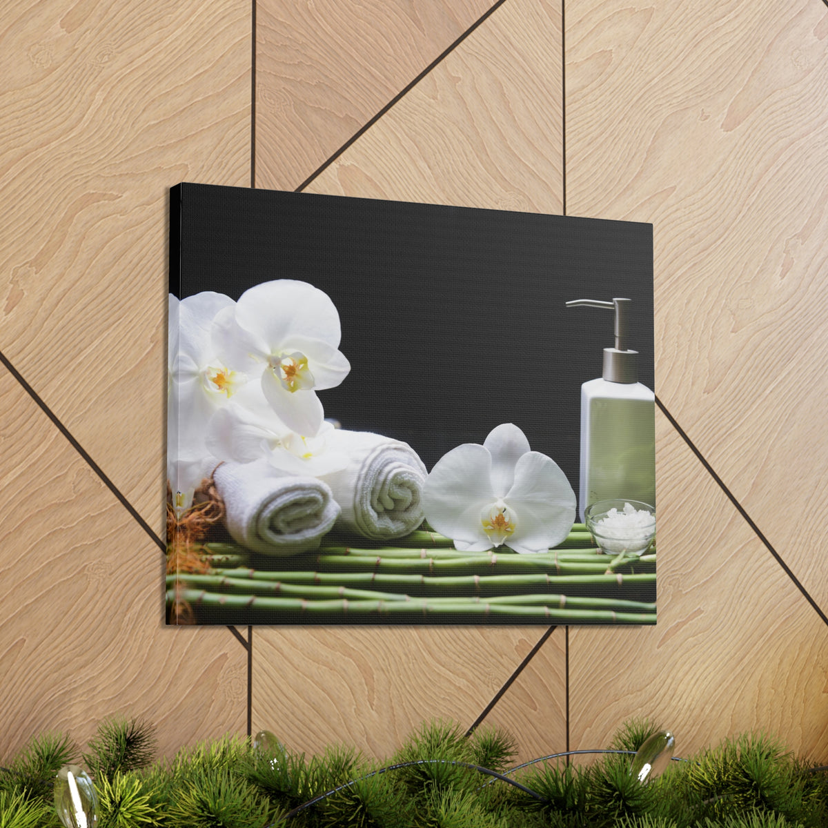 Long Green Leaves Forest Floral Nature Photography Canvas Wall Art for Home Decor Ready-to-Hang-Express Your Love Gifts