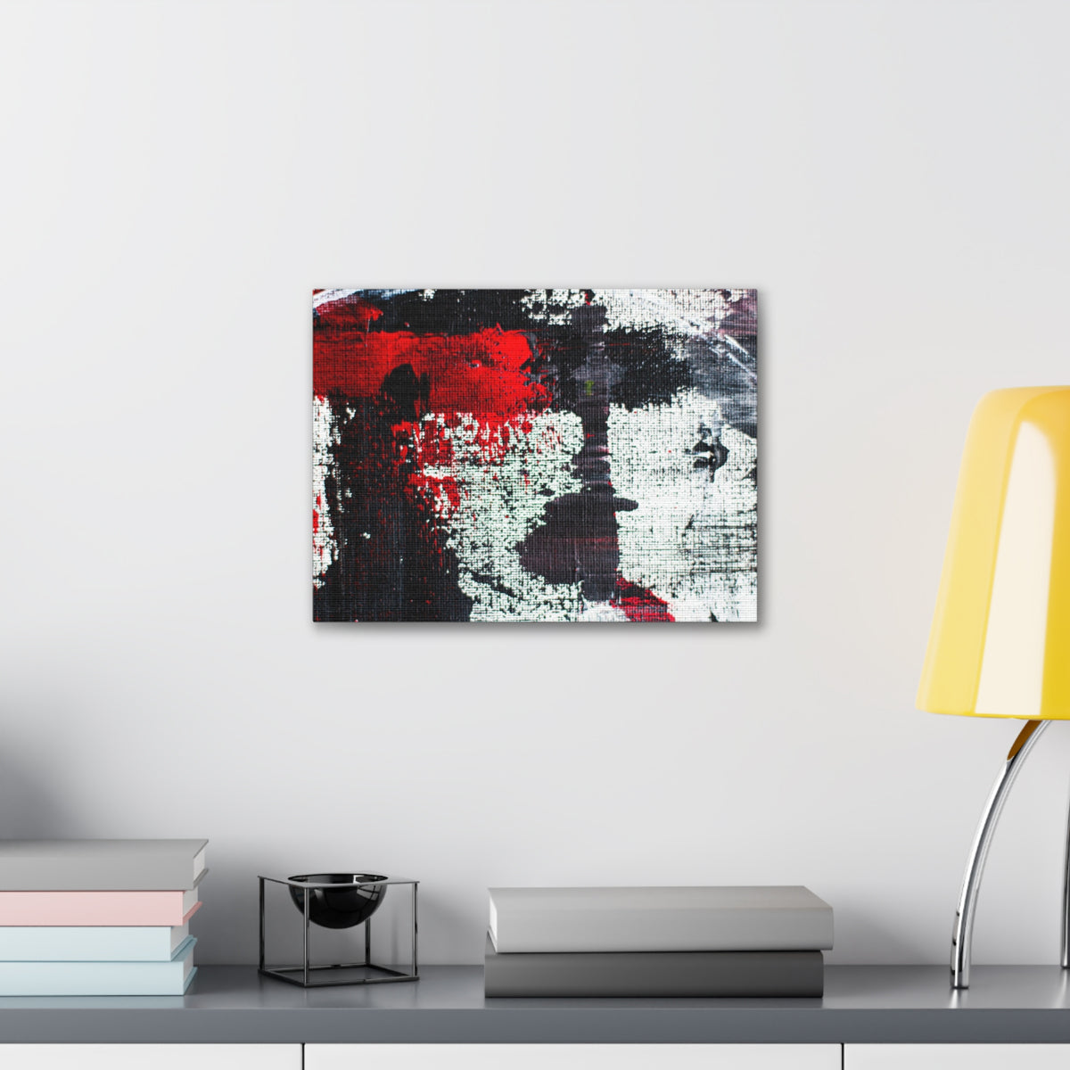 Abstract Rough Canvas Paint Strokes Red White Black Painting Canvas Wall Art for Home Decor Ready-to-Hang-Express Your Love Gifts