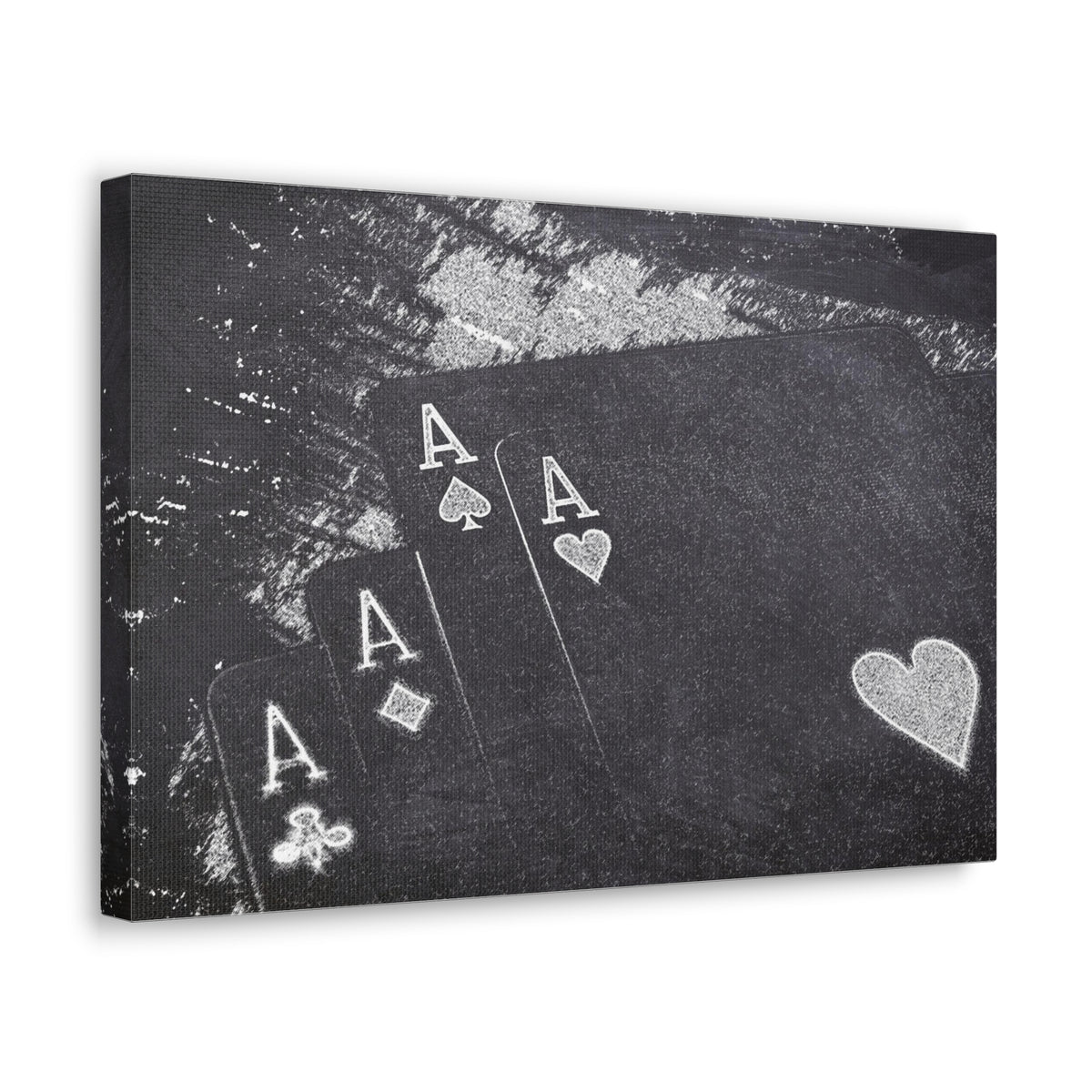 Chalkboard Playing Card Suit Ranked Playing Card Canvas Wall Art for Home Decor Ready-to-Hang-Express Your Love Gifts