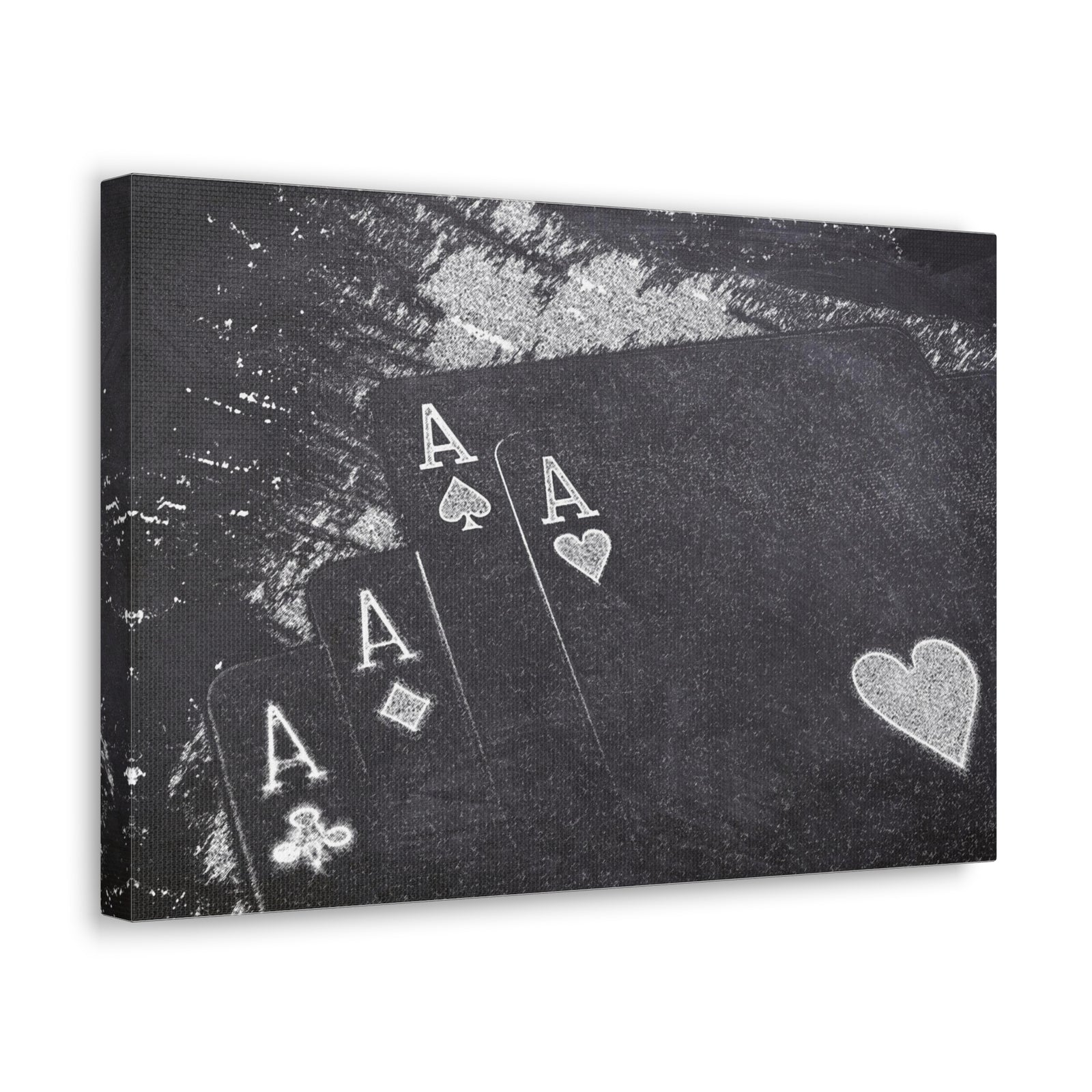 Chalkboard Playing Card Suit Ranked Playing Card Canvas Wall Art for Home Decor Ready-to-Hang-Express Your Love Gifts