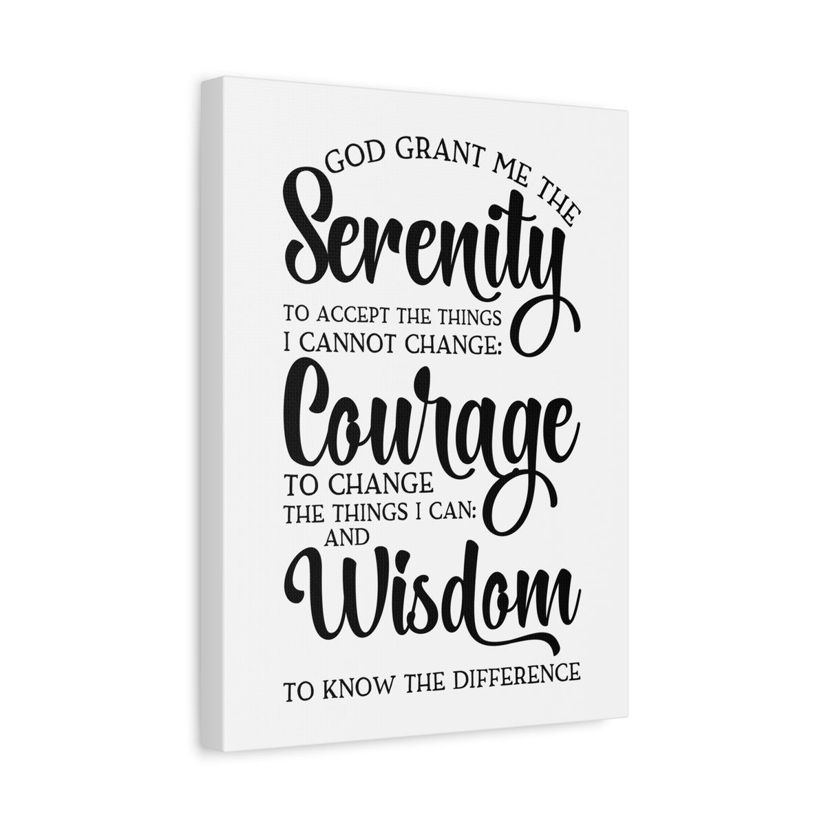 Scripture Canvas Serenity, Courage, Wisdom Psalm 27:14 Christian Wall Art Print Ready to Hang-Express Your Love Gifts