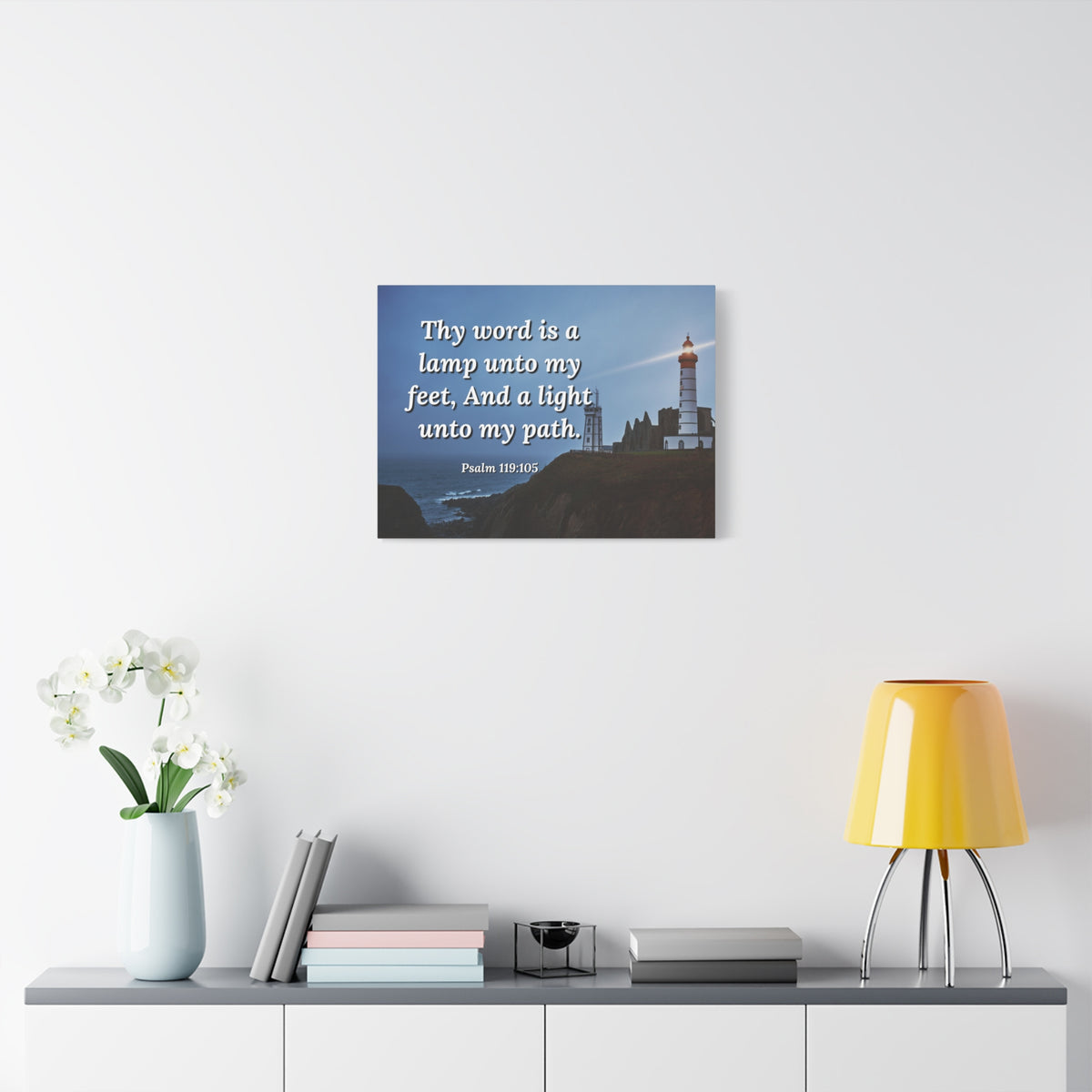 Scripture Walls A Lamp Unto My Feet Psalm 119:105 Bible Verse Canvas Christian Wall Art Ready to Hang-Express Your Love Gifts