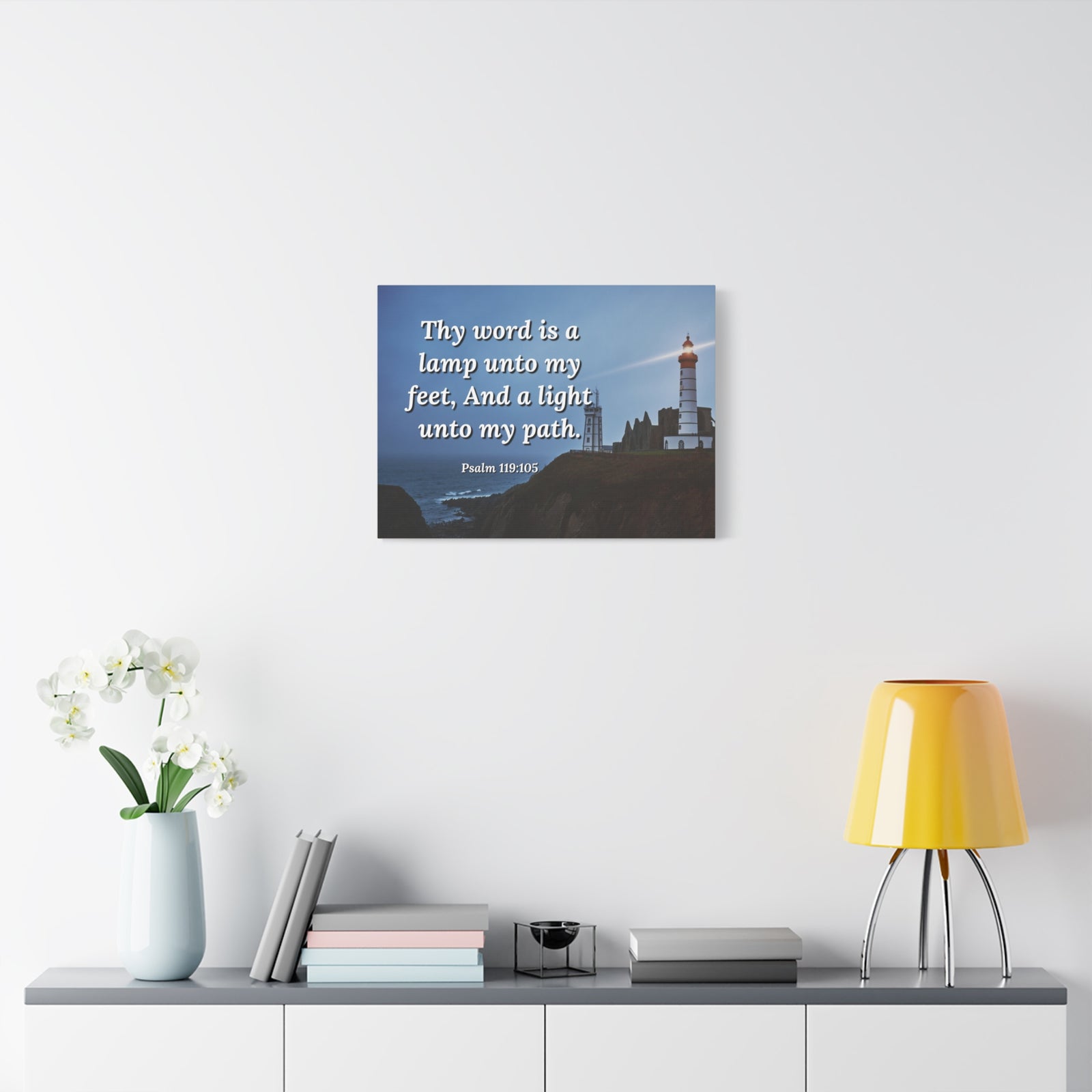 Scripture Walls A Lamp Unto My Feet Psalm 119:105 Bible Verse Canvas Christian Wall Art Ready to Hang-Express Your Love Gifts
