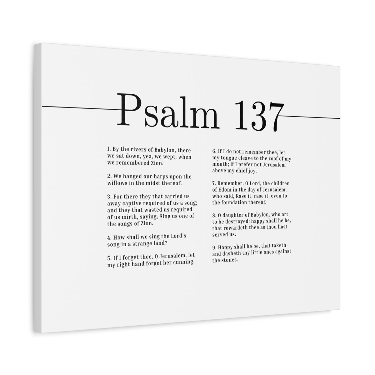 Scripture Canvas Sing The Lord's Song Psalm 137 Christian Wall Art Bible Verse Print Ready to Hang-Express Your Love Gifts