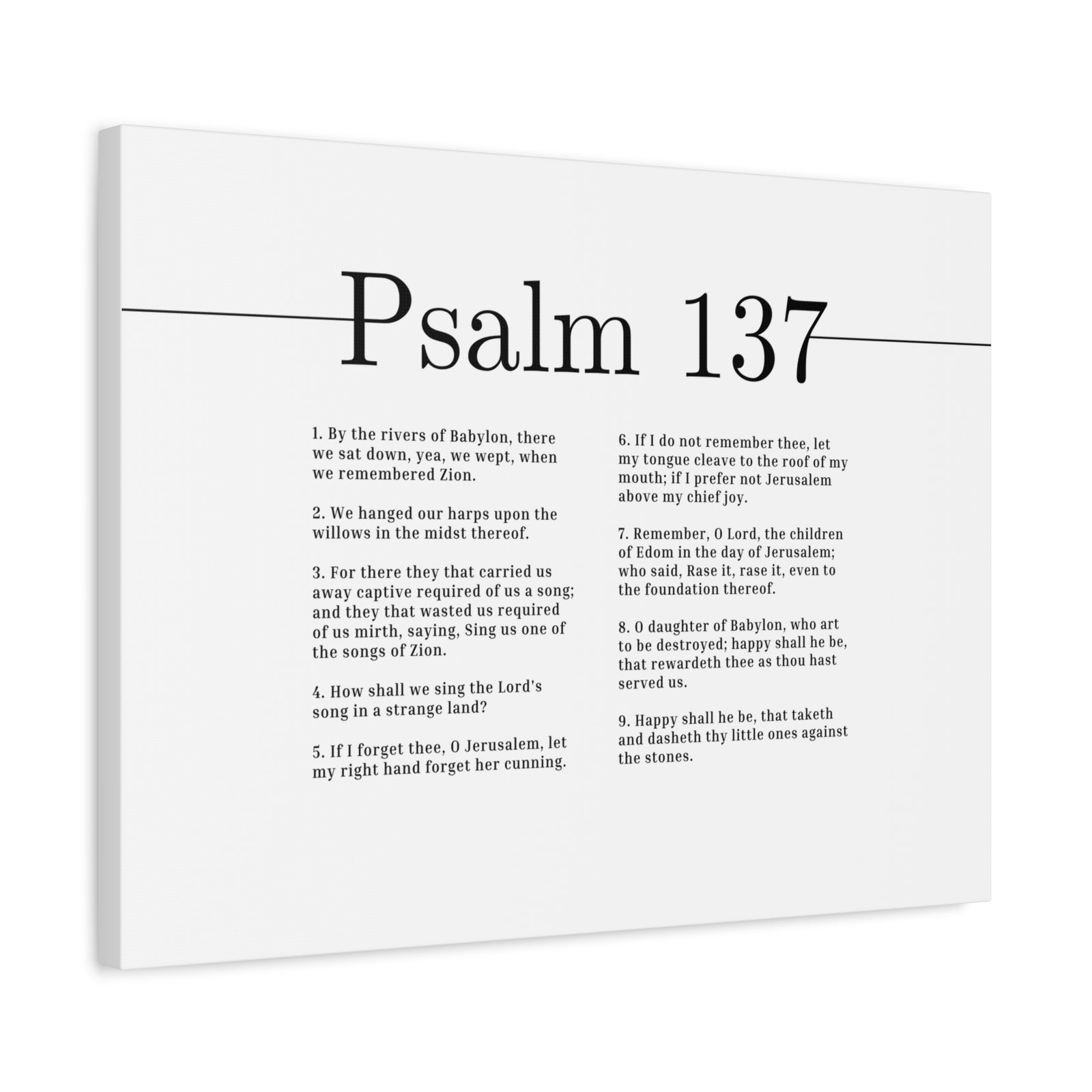 Scripture Canvas Sing The Lord's Song Psalm 137 Christian Wall Art Bible Verse Print Ready to Hang-Express Your Love Gifts