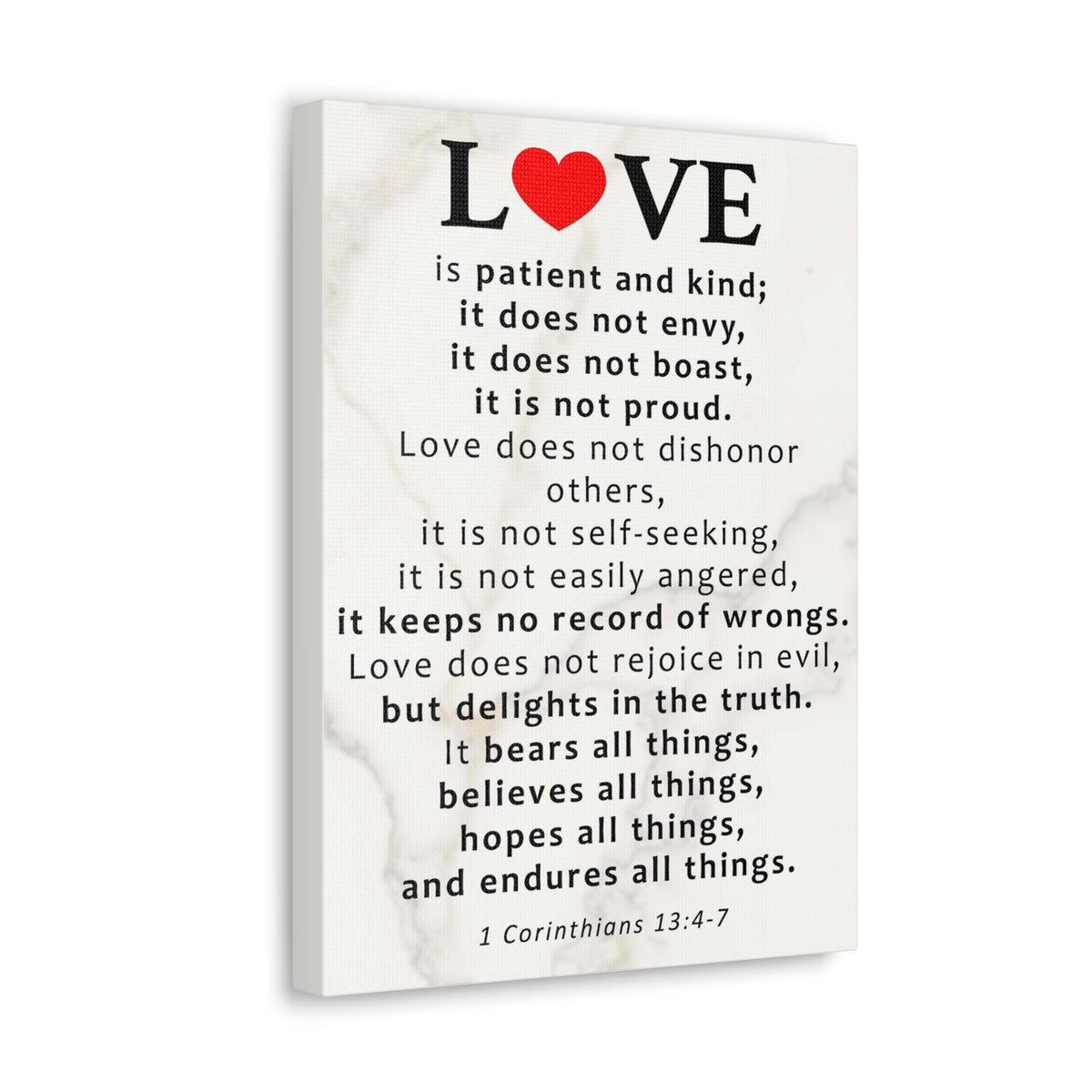 Scripture Walls Love Is Red Heart 1 Corinthians 13:4-7 Bible Verse Canvas Christian Wall Art Ready to Hang Unframed-Express Your Love Gifts