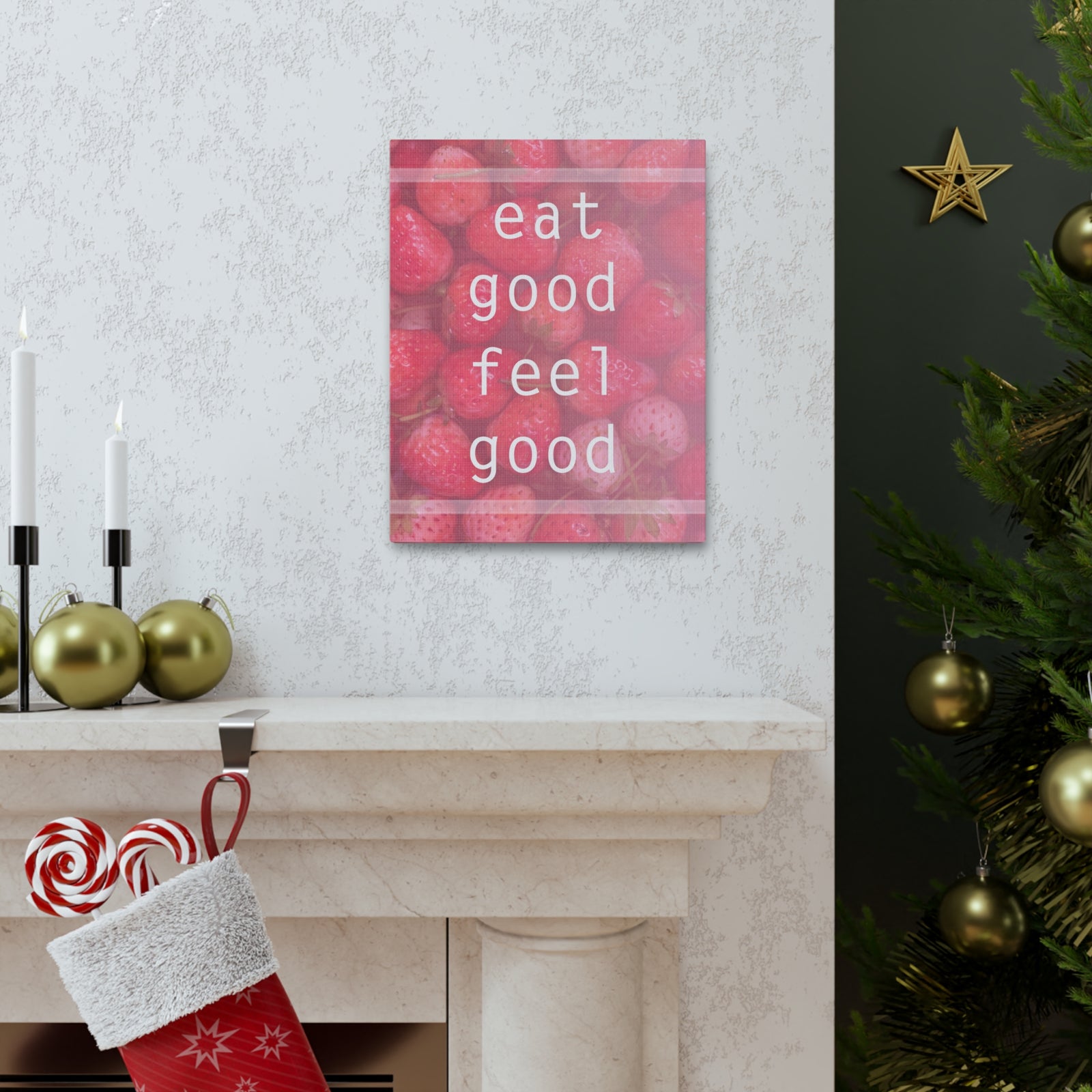 Inspirational Quote Canvas Eat Good Feel Good Motivational Print Ready to Hang Artwork-Express Your Love Gifts