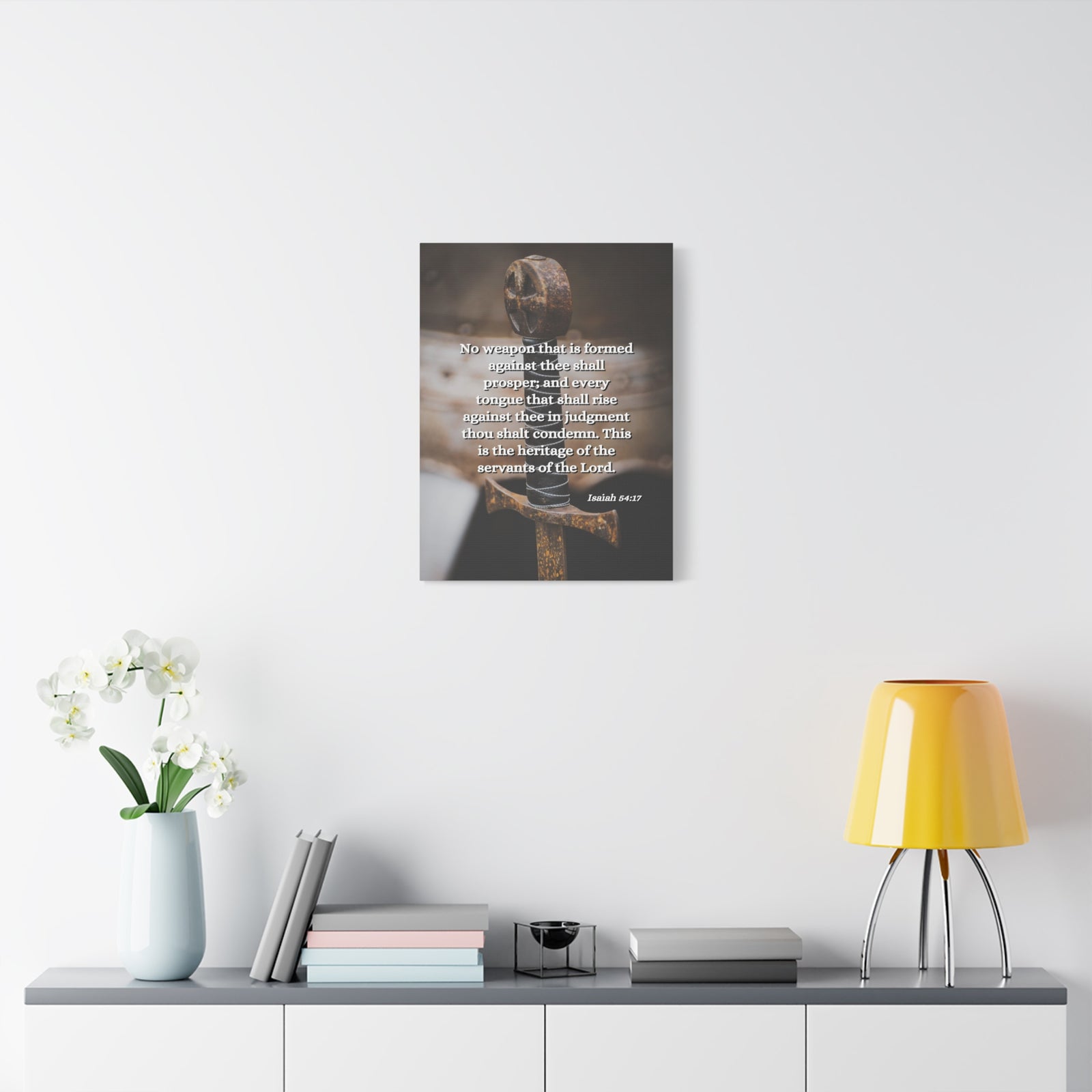 Scripture Walls No Weapon Isaiah 54:17 Bible Verse Canvas Christian Wall Art Ready to Hang-Express Your Love Gifts