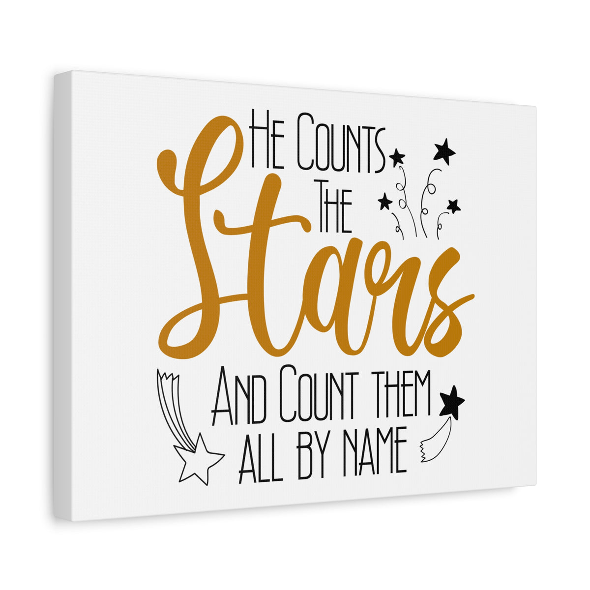 Scripture Canvas He Counts The Stars Psalm 147:4 Christian Wall Art Bible Verse Print Ready to Hang-Express Your Love Gifts