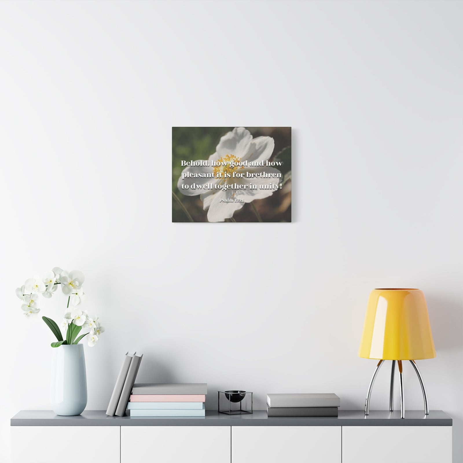 Scripture Canvas Dwell Together In Unity Psalm 13:31 Christian Wall Art Bible Verse Print Ready to Hang-Express Your Love Gifts