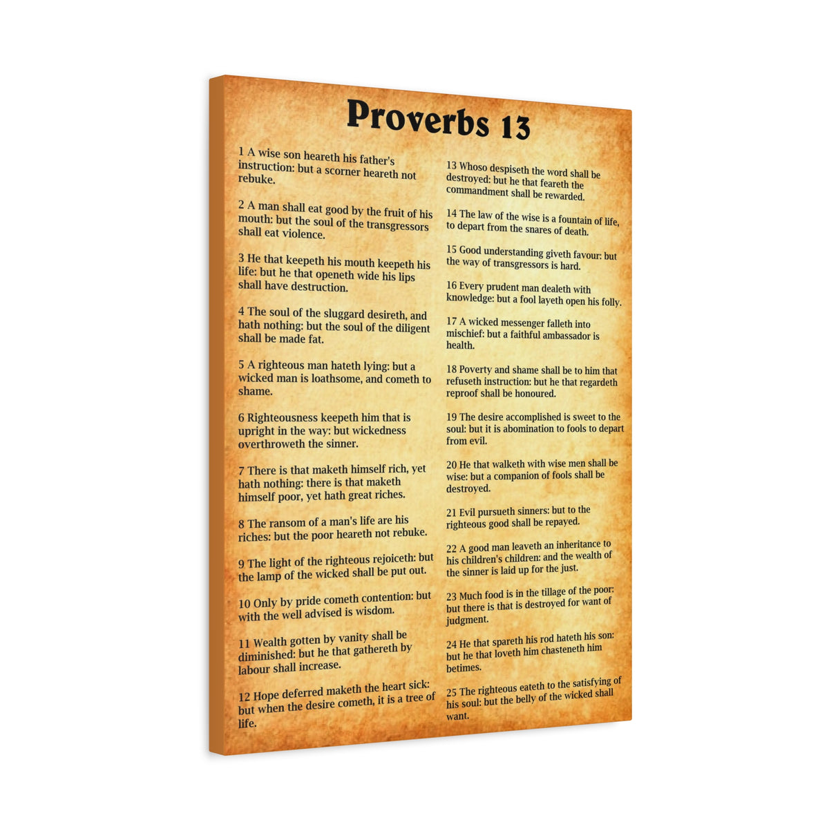 Scripture Walls Proverbs Chapter 13 Gold Bible Canvas Christian Wall Art Ready to Hang Unframed-Express Your Love Gifts