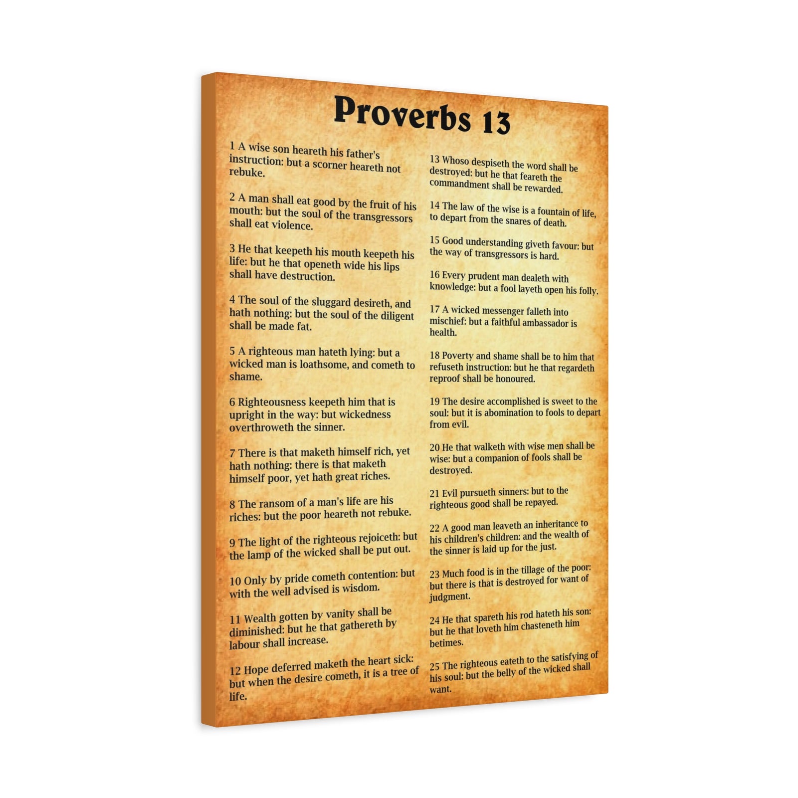 Scripture Walls Proverbs Chapter 13 Gold Bible Canvas Christian Wall Art Ready to Hang Unframed-Express Your Love Gifts