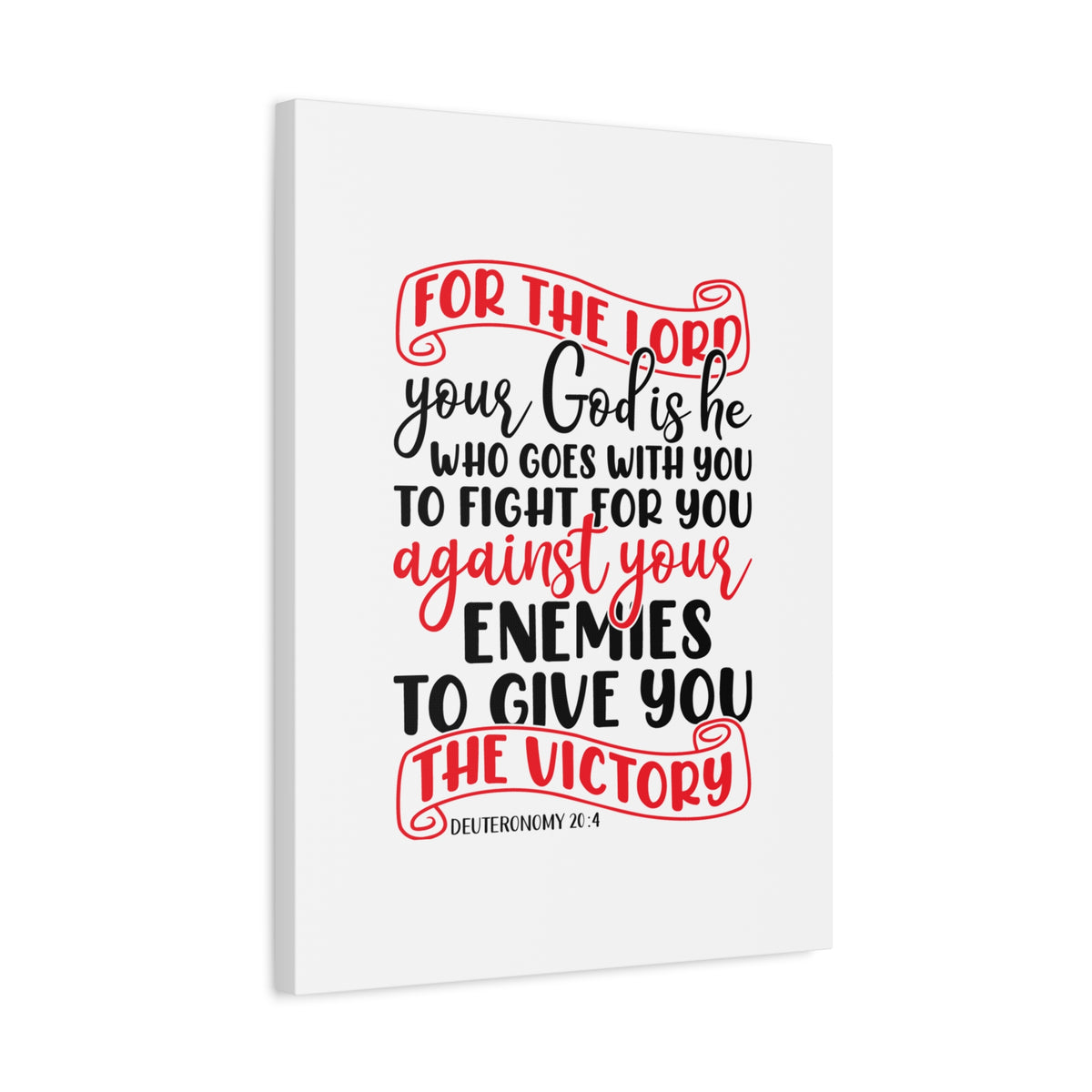 Scripture Canvas For The Lord Deuteronomy 20:4 Christian Wall Art Bible Verse Print Ready to Hang-Express Your Love Gifts