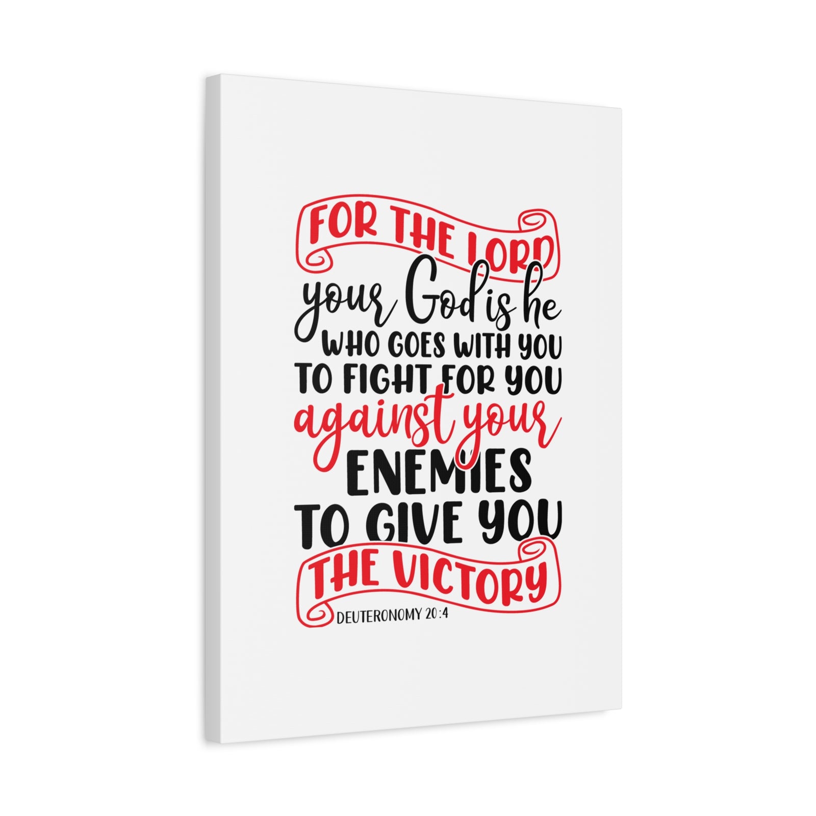 Scripture Canvas For The Lord Deuteronomy 20:4 Christian Wall Art Bible Verse Print Ready to Hang-Express Your Love Gifts