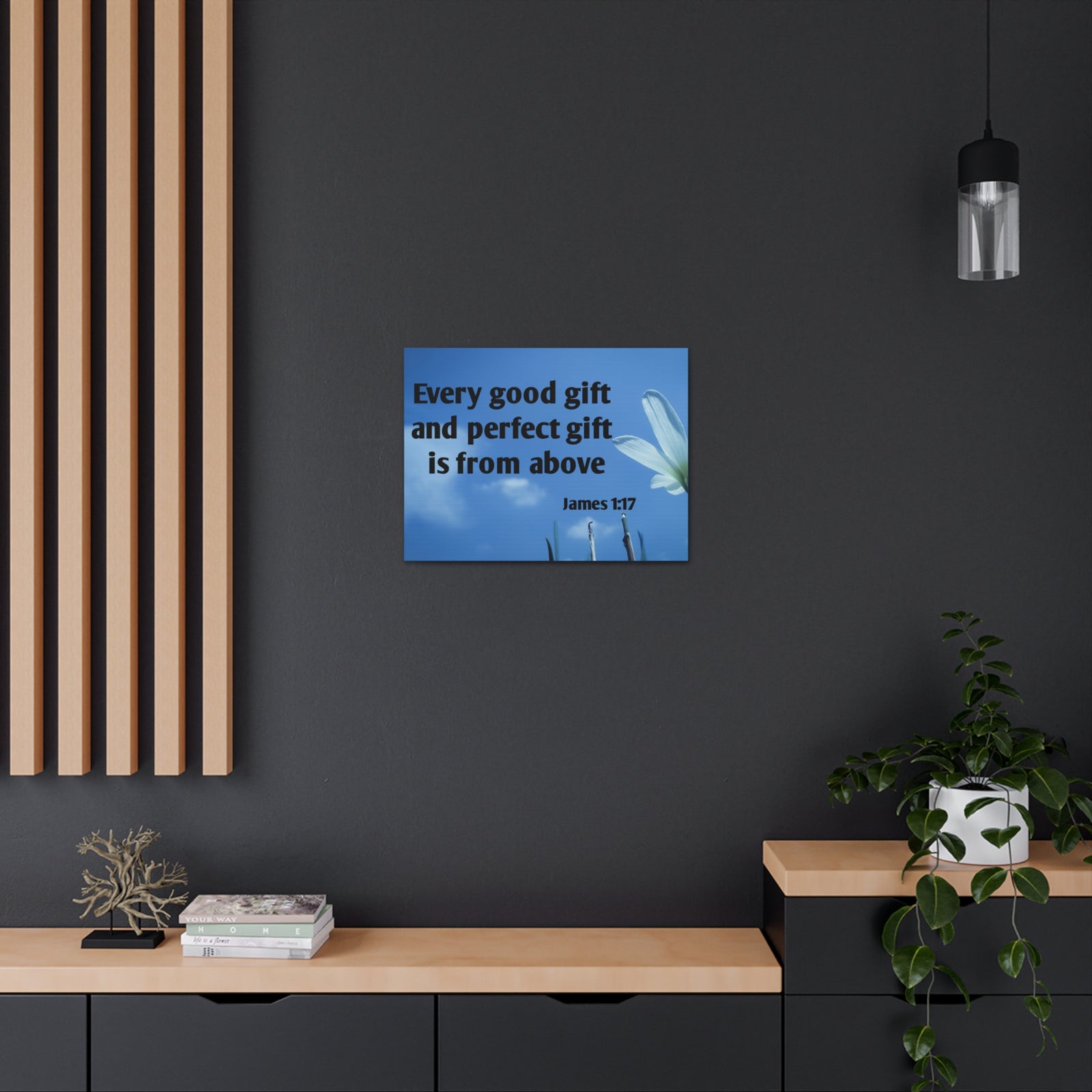 Scripture Canvas Perfect Gift James 1:17 Christian Wall Art Bible Verse Print Ready to Hang-Express Your Love Gifts