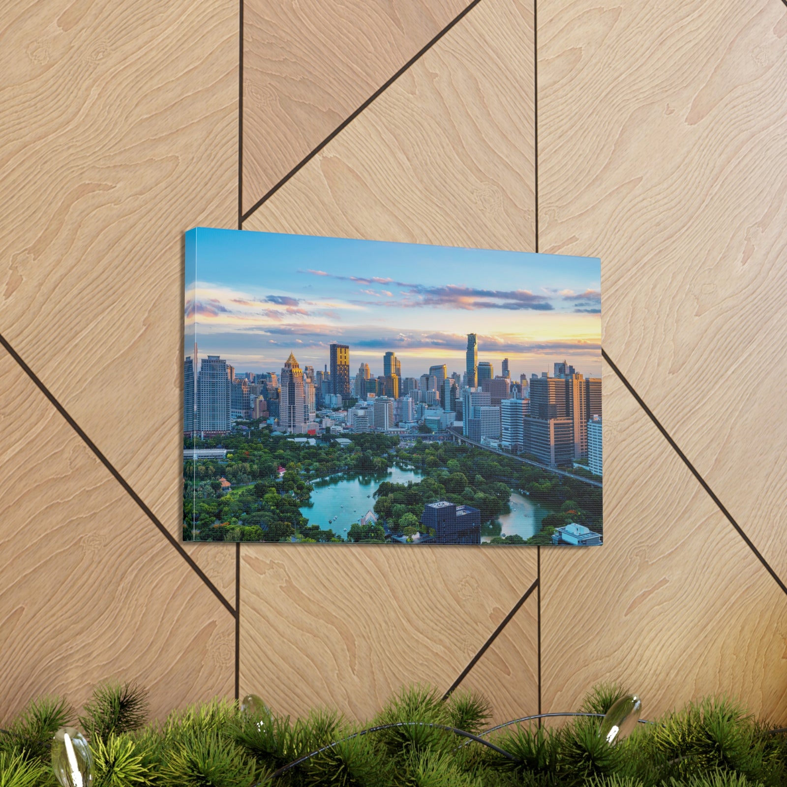 Bangkok Daytime Skyline Canvas Artwork High-Quality Breathtaking Stunning Cityscape for Home Decor Ready to Hang-Express Your Love Gifts