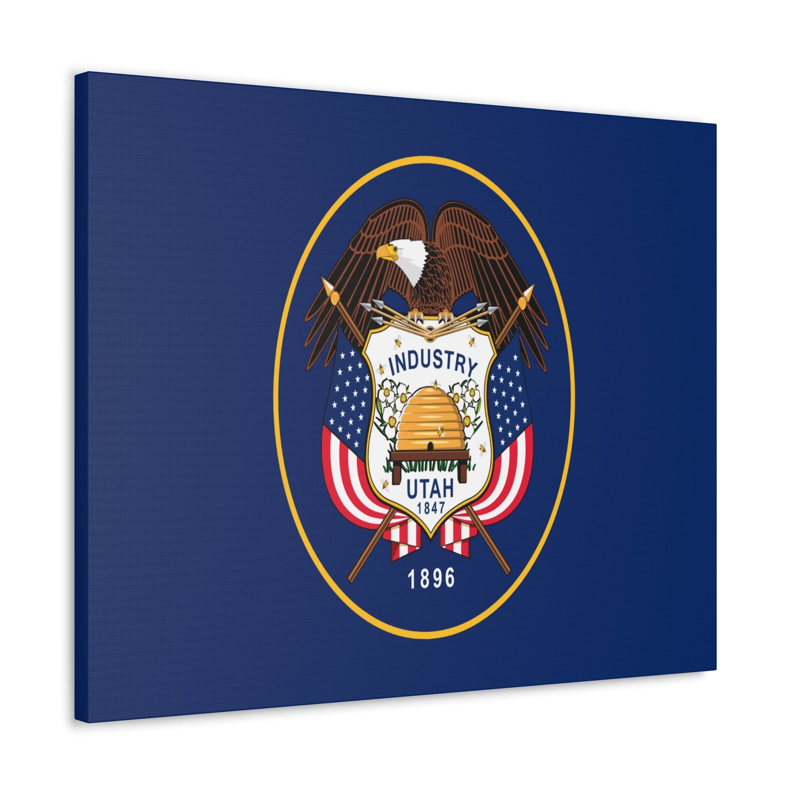 Utah Stage Flag Canvas Vibrant Wall Art Unframed Home Decor-Express Your Love Gifts