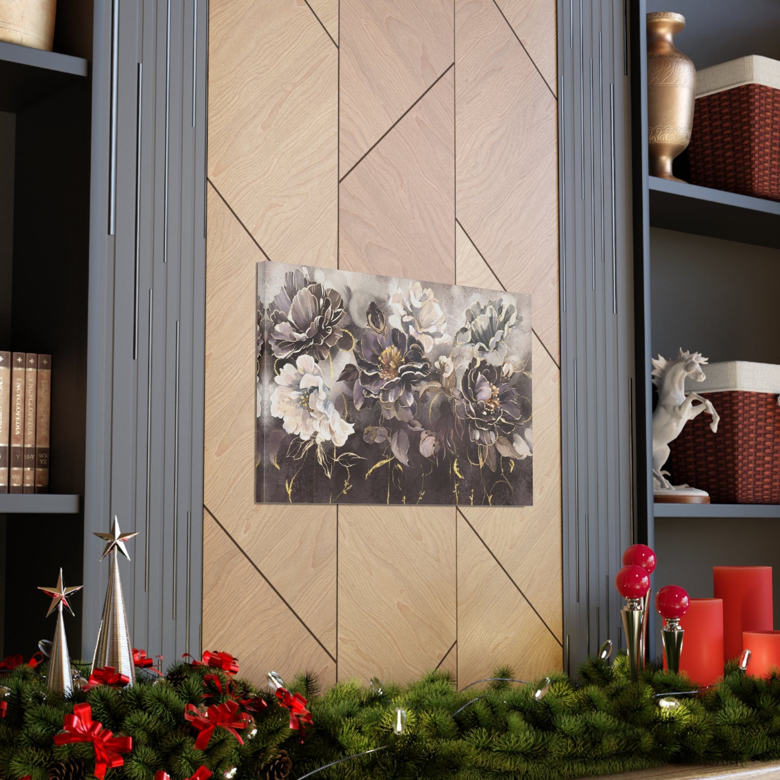 Oil Painting With Flower Rose & Leaves Flower Canvas Wall Art for Home Decor Ready-to-Hang-Express Your Love Gifts