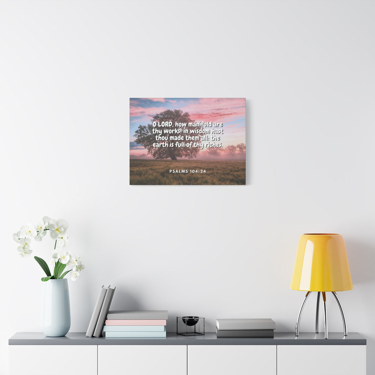 Scripture Canvas In Wisdom Psalms 104:24 Christian Wall Art Bible Verse Print Ready to Hang-Express Your Love Gifts
