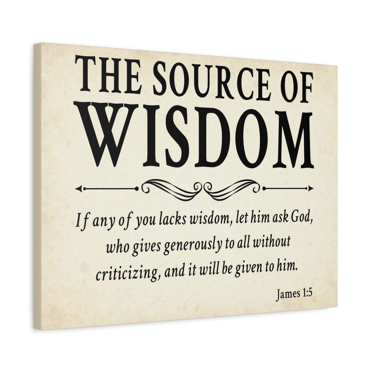 Scripture Walls James 1:5 The Source of Wisdom White Bible Verse Canvas Christian Wall Art Ready to Hang Unframed-Express Your Love Gifts