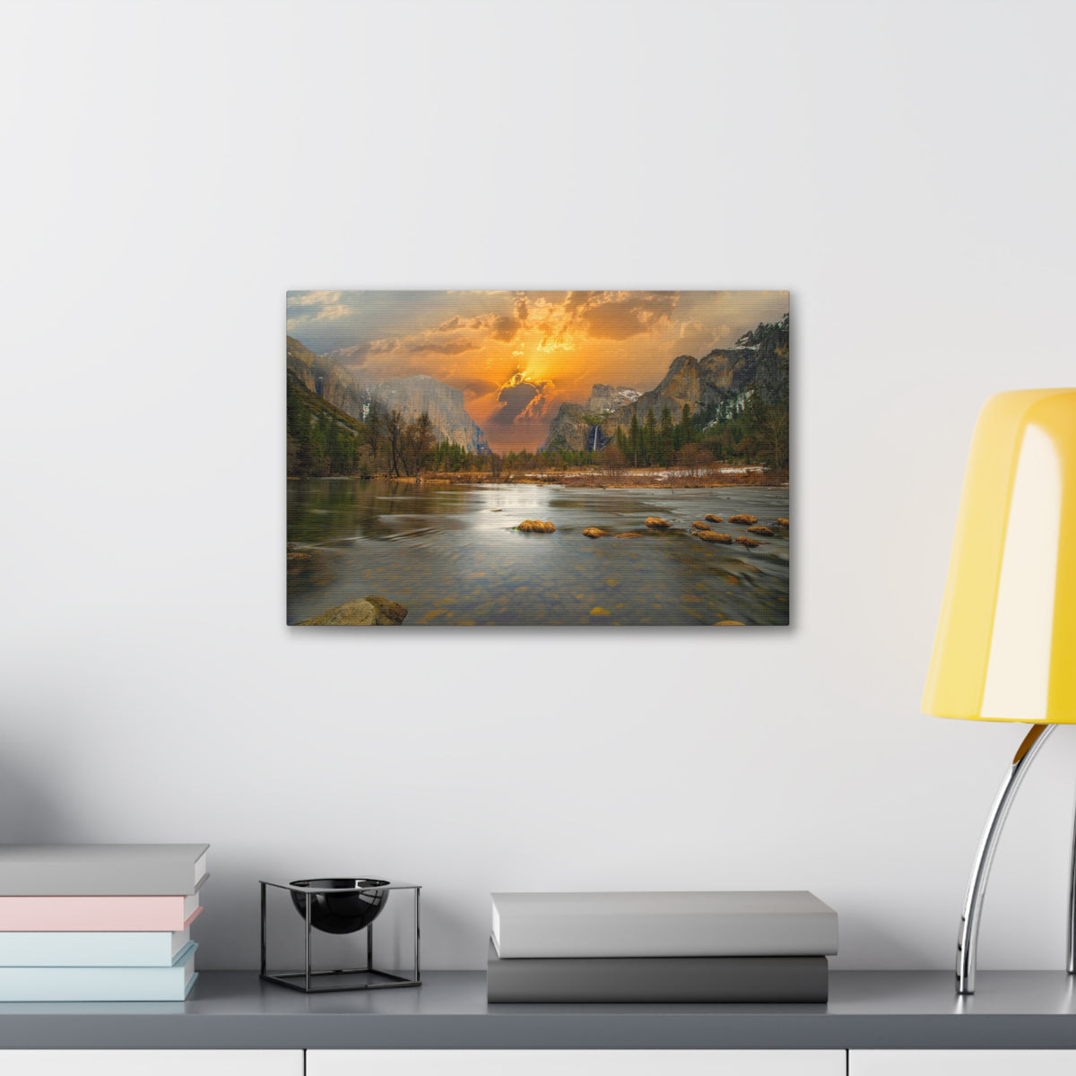 Golden Hour Over Mountain Nature Wilderness Photography Canvas Wall Art for Home Decor Ready-to-Hang-Express Your Love Gifts