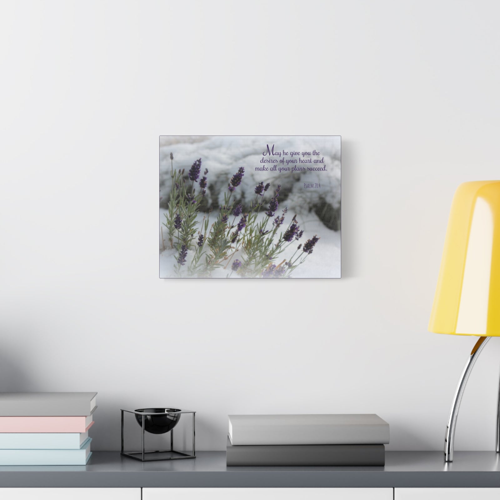 Scripture Canvas Desires Of Your Heart Psalm 20:4 Christian Wall Art Bible Verse Print Ready to Hang-Express Your Love Gifts