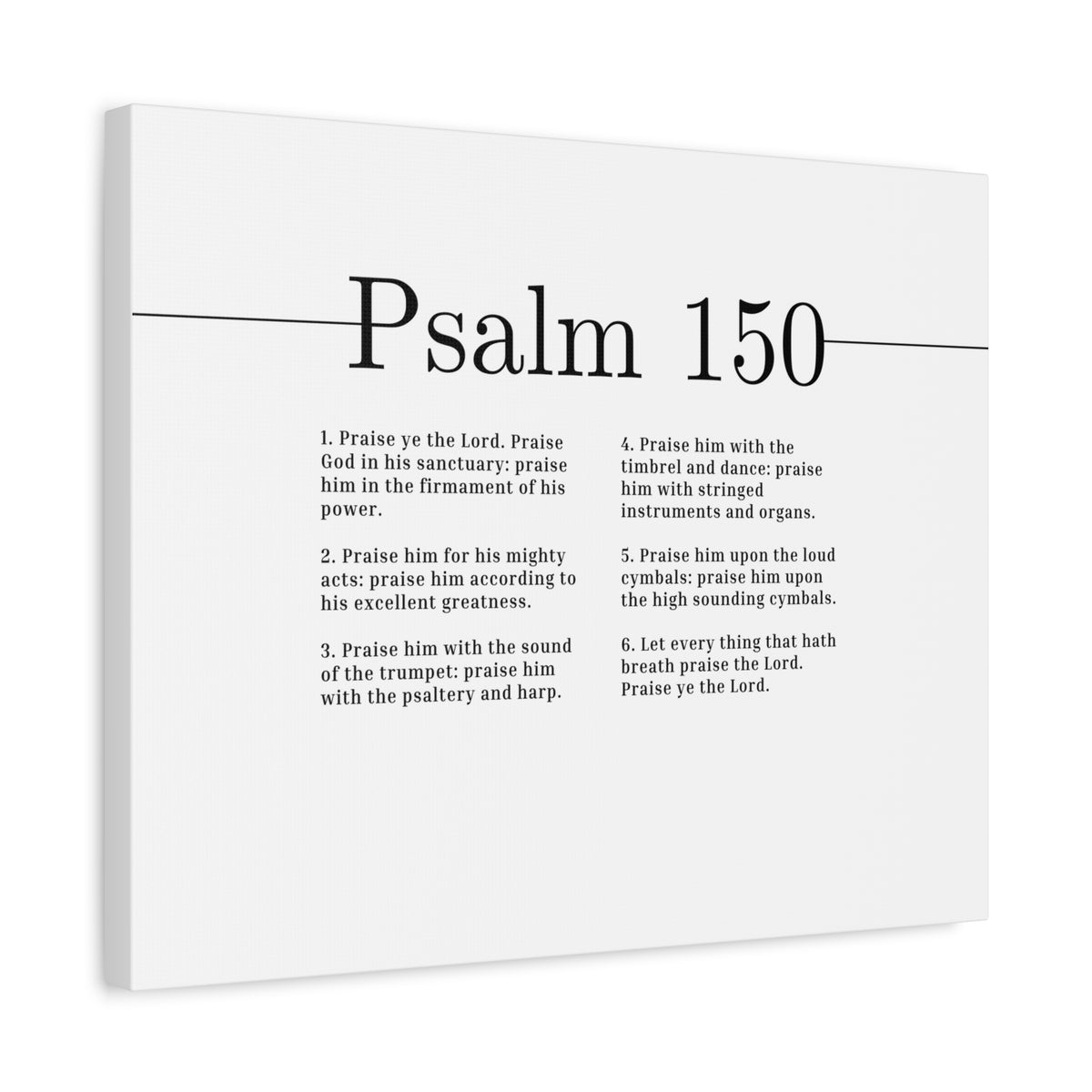 Scripture Canvas Praise Ye The Lord Psalm 150 Christian Wall Art Bible Verse Print Ready to Hang-Express Your Love Gifts