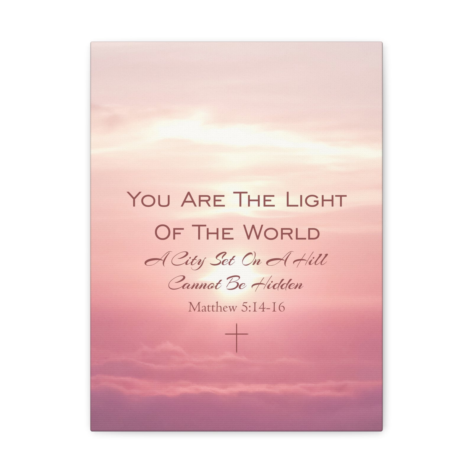 Scripture Canvas You Are The Light Matthew 5:14-16 Christian Wall Art Bible Verse Print Ready to Hang-Express Your Love Gifts