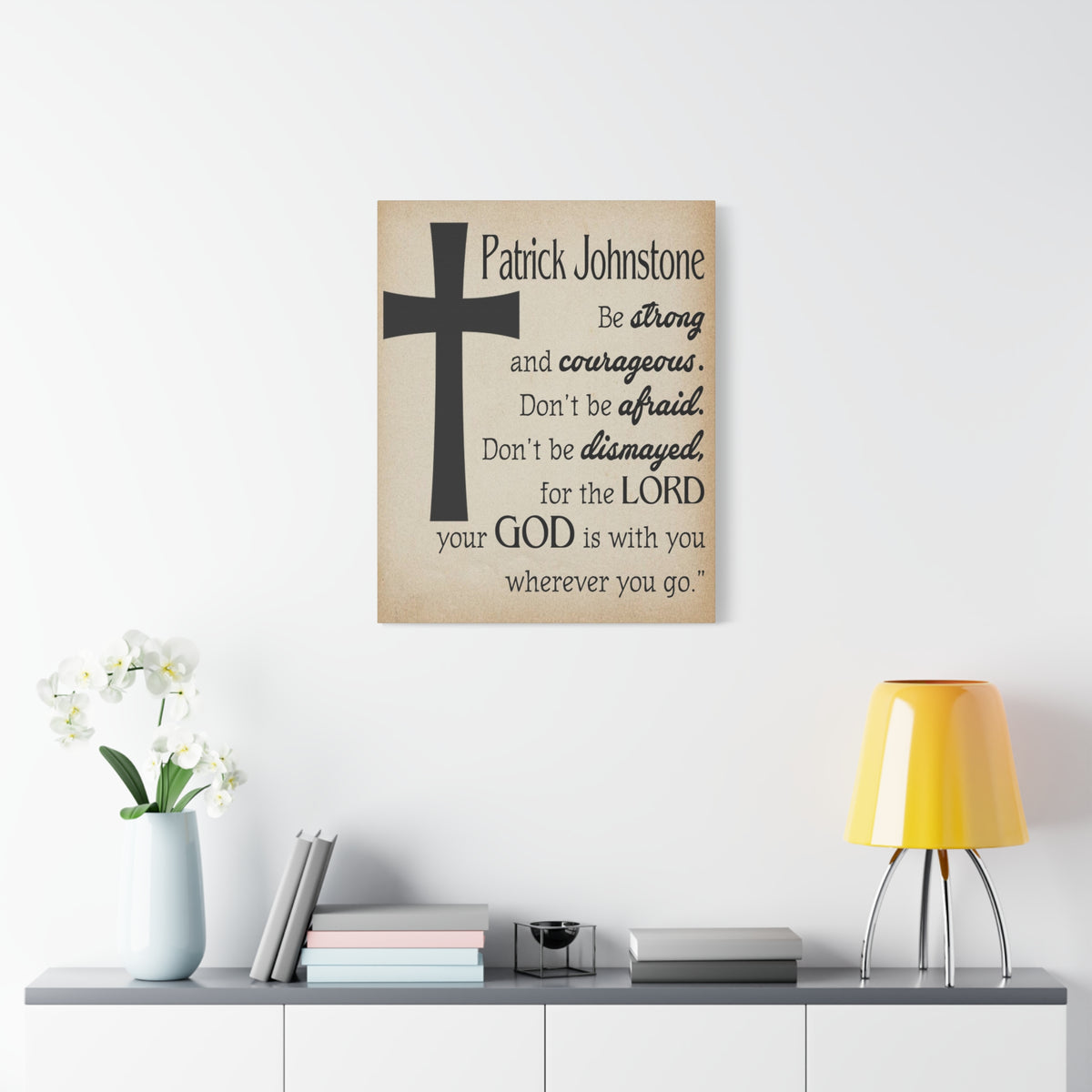 Scripture Walls Personalized Joshua 1:9 Cross Bible Chapter Canvas Christian Wall Art Ready to Hang-Express Your Love Gifts