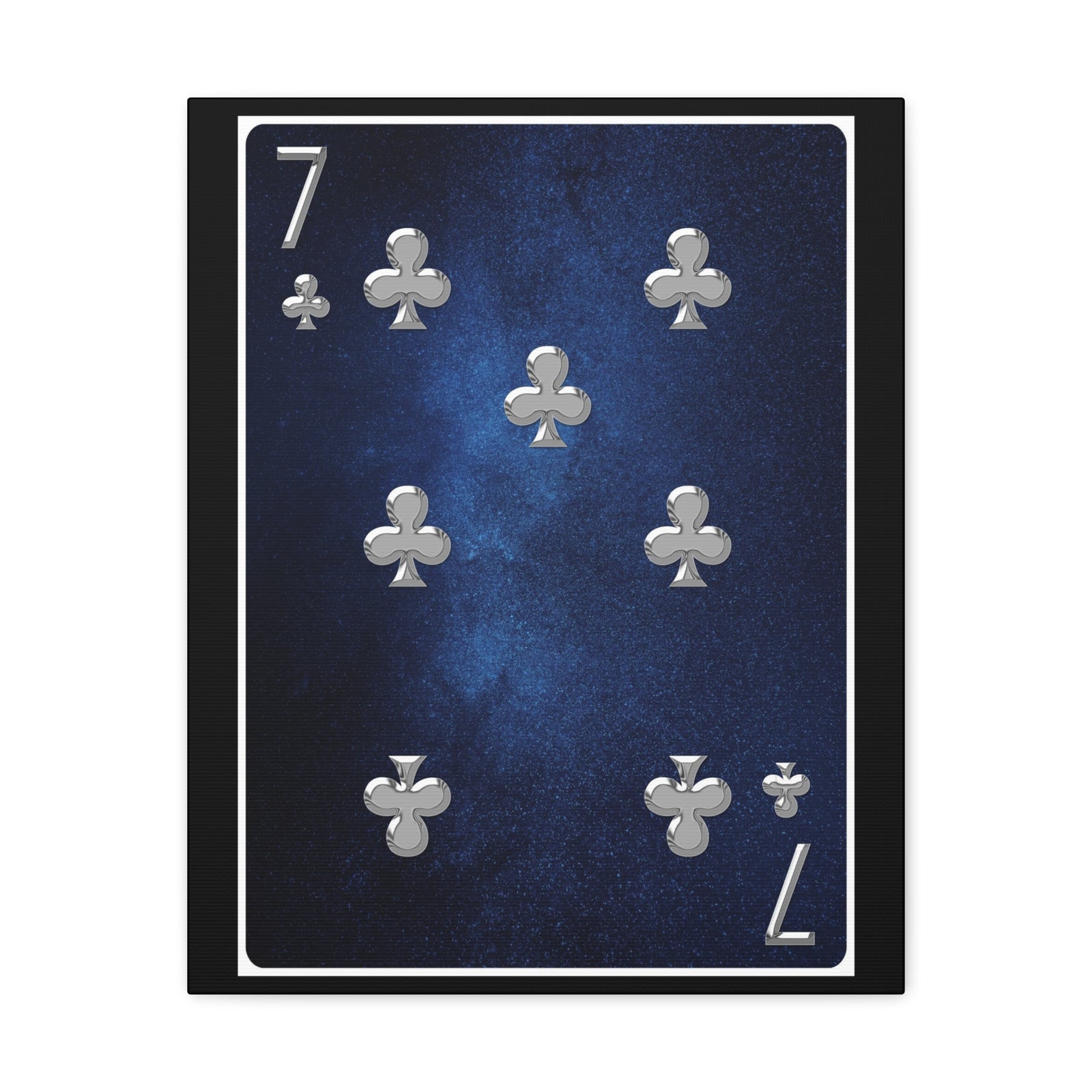 Seven Of Clubs Space Background Playing Card Canvas Wall Art for Home Decor Ready-to-Hang-Express Your Love Gifts