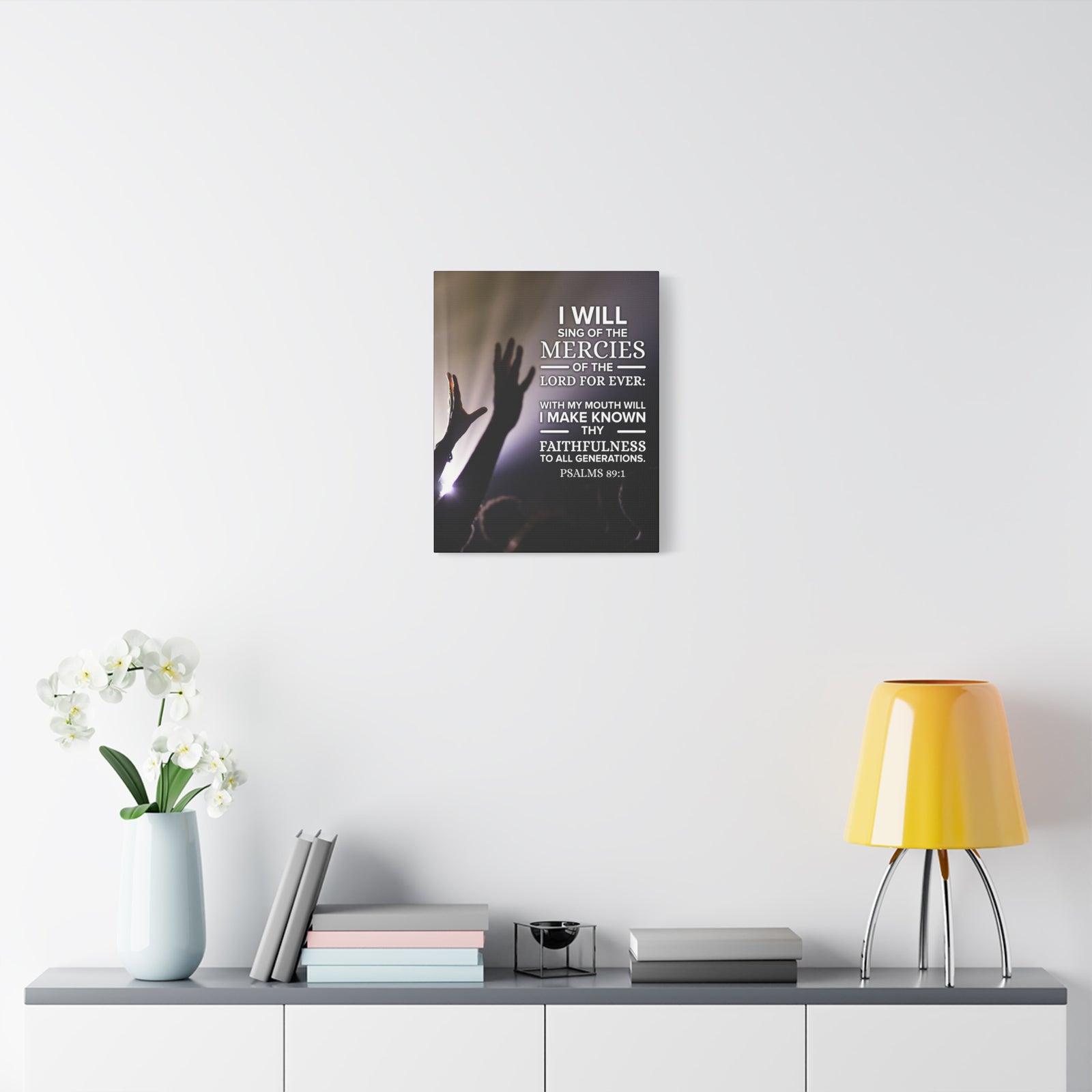 Scripture Canvas Mercies Psalm 89:1 Christian Wall Art Bible Verse Print Ready to Hang-Express Your Love Gifts